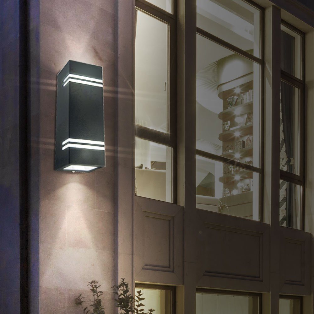 Home RGB DOWN Wand Leuchte Außen Smart Fassaden Außen-Wandleuchte, etc-shop UP Edelstahl LED