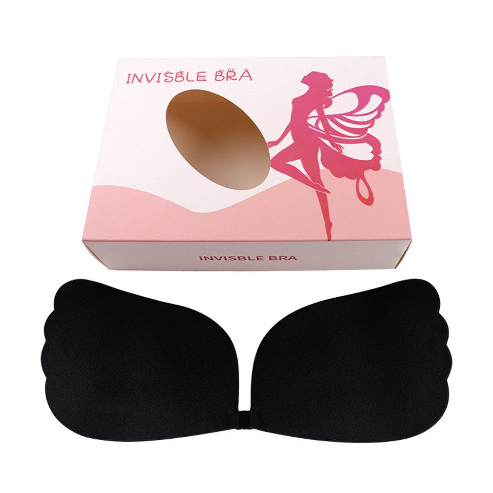 XDeer Klebe-BH Bonded BH trägerlos selbstklebend unsichtbar geflügelter Silikon BH für rückenfreie Kleider mit Nippelabdeckungen