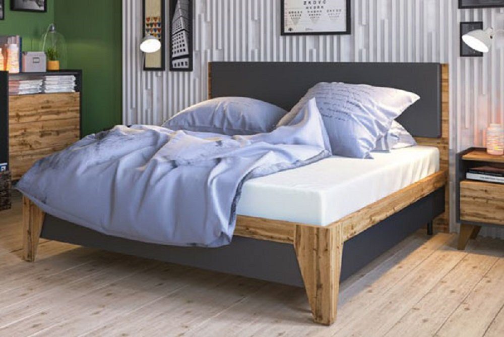 Feldmann-Wohnen Bett SKANDI (Doppelbett mit Lattenrahmen), B/T/H: 169 cm x 206 cm x 100 cm