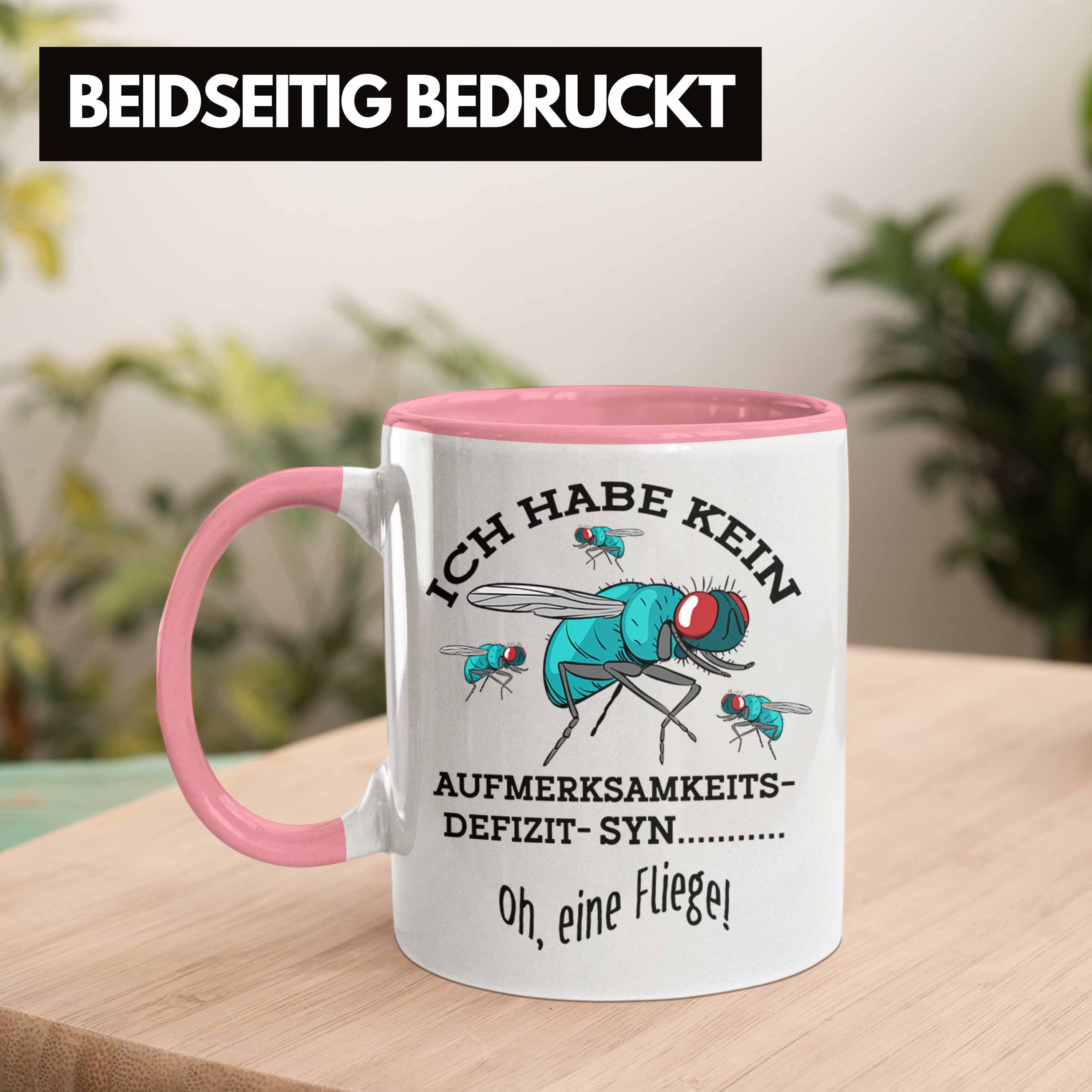 Trendation Tasse Lustige Rosa Oh Kein "Ich Tasse Habe Eine Aufmerksamkeitsdefizit... Fliege"