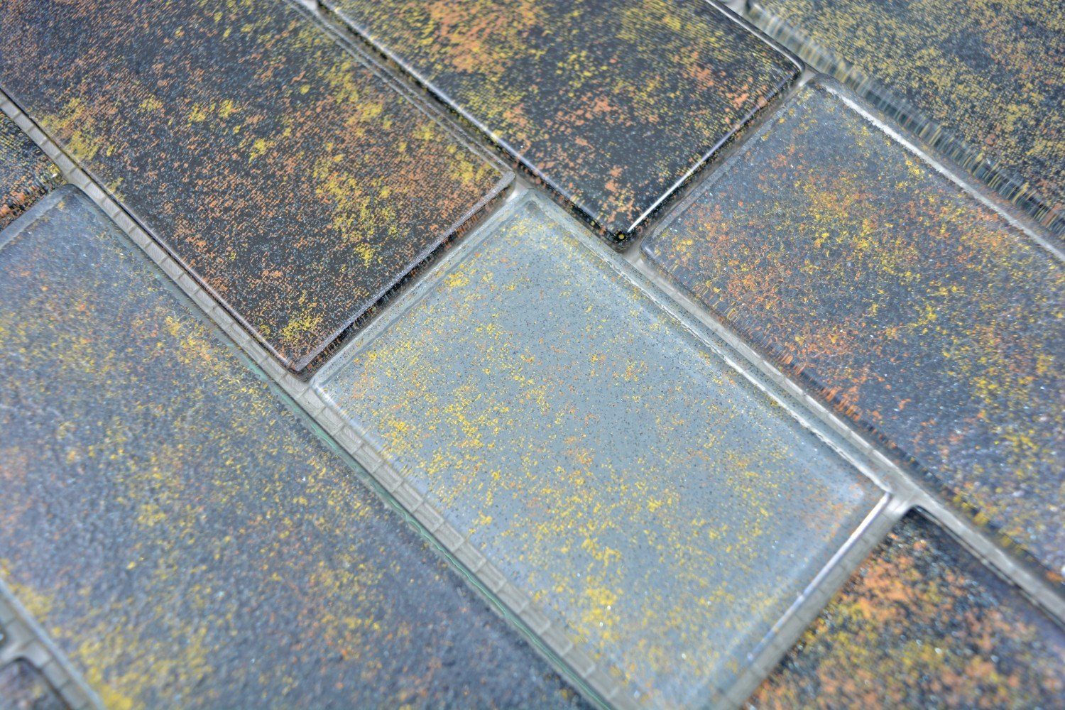 Mosaik / Crystal glänzend Mosaikfliesen Matten Mosani Glasmosaik schwarz 10
