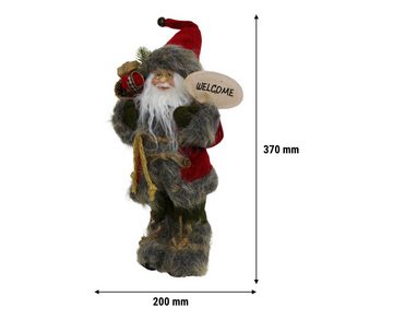 HAGO Weihnachtsfigur Weihnachtsmann Nikolaus Figur stehend mit Geschenkesack Weihnachtsdeko