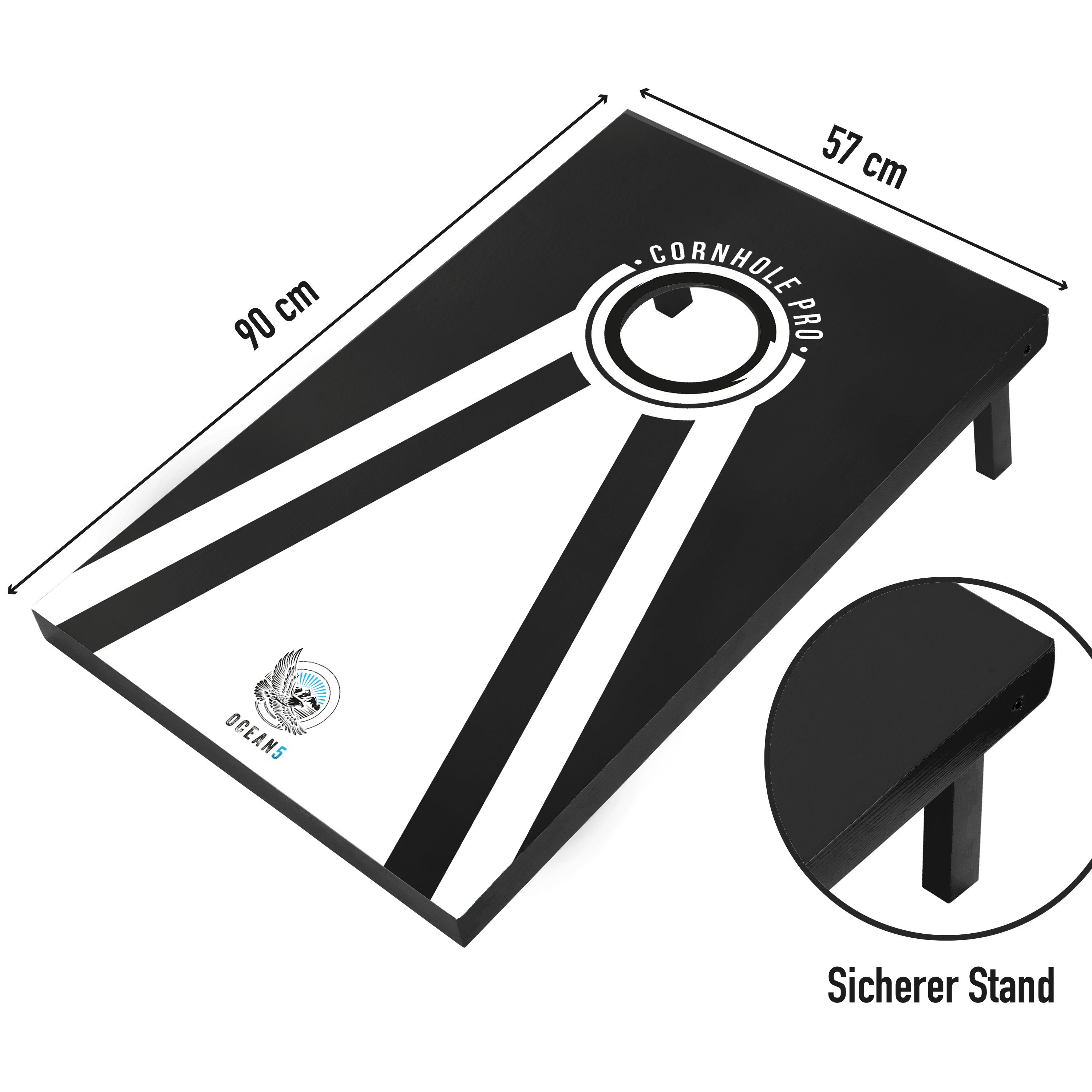 Ocean5 Spiel Sackwurfspiel Cornhole Pro, Familienspiel, Outdoor Sackloch Spiel