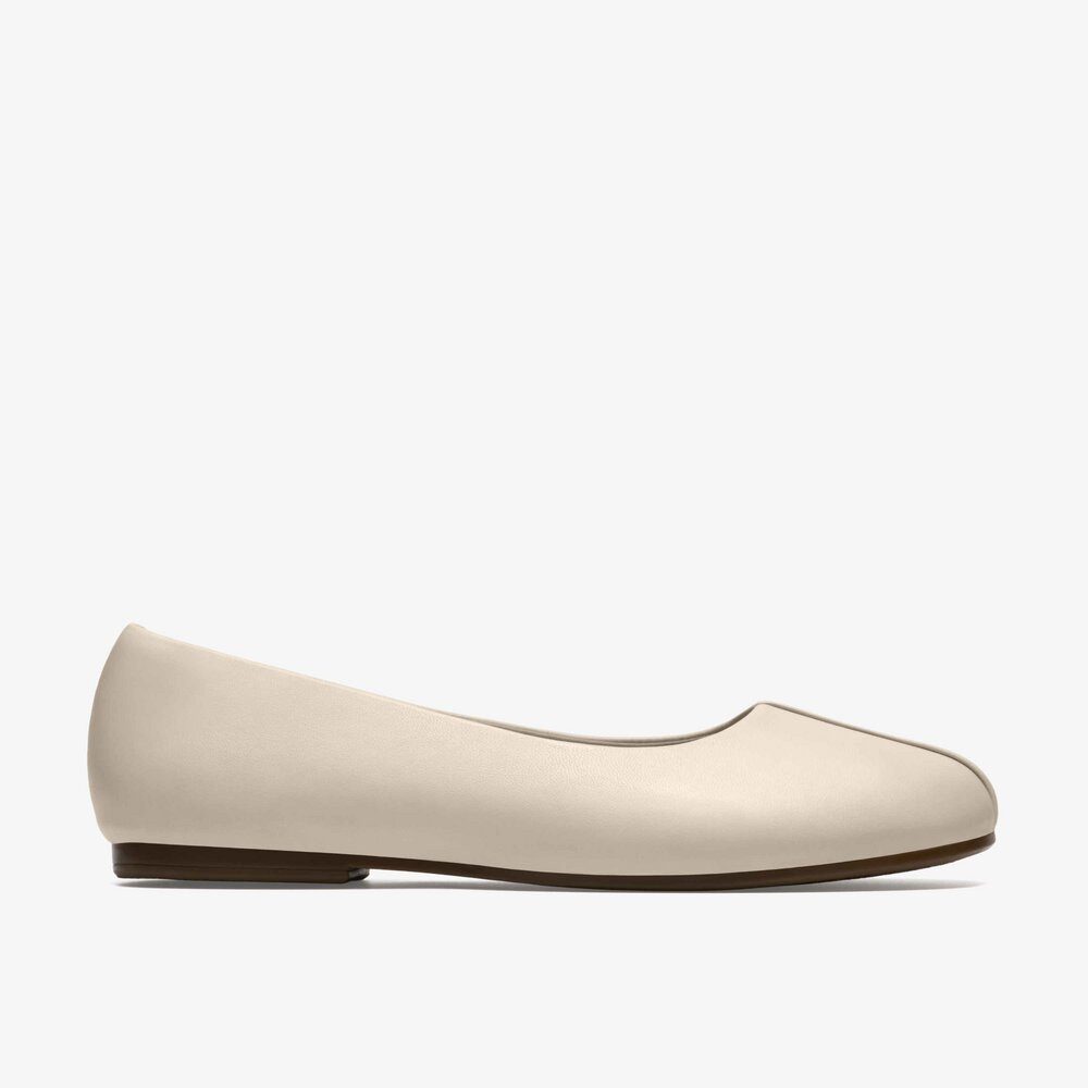 Clarks Clarks - Livia Lily Cream Leather - Beige Ballerina
