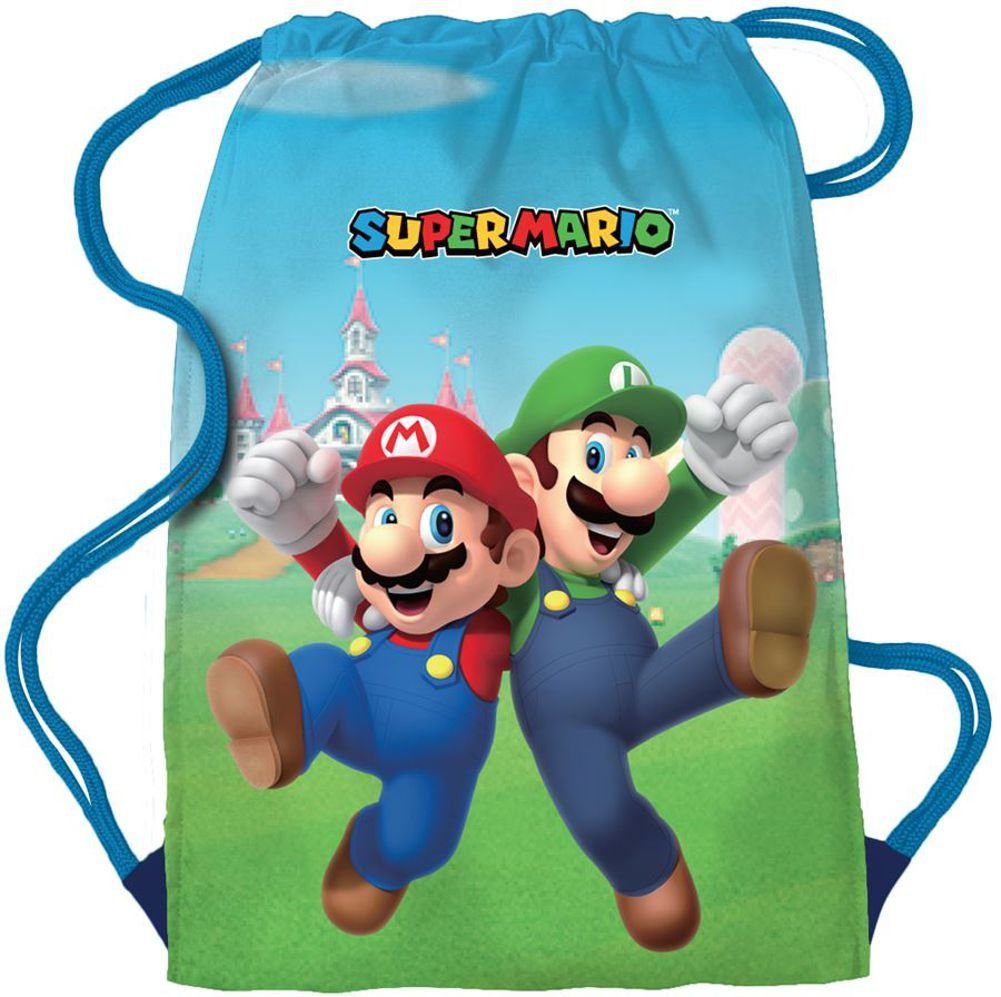 Super Mario Turnbeutel SUPER MARIO Turnbeutel Tasche Rucksack Gymbag Beutel 39x29 cm Jungen und Mädchen + Erwachsene