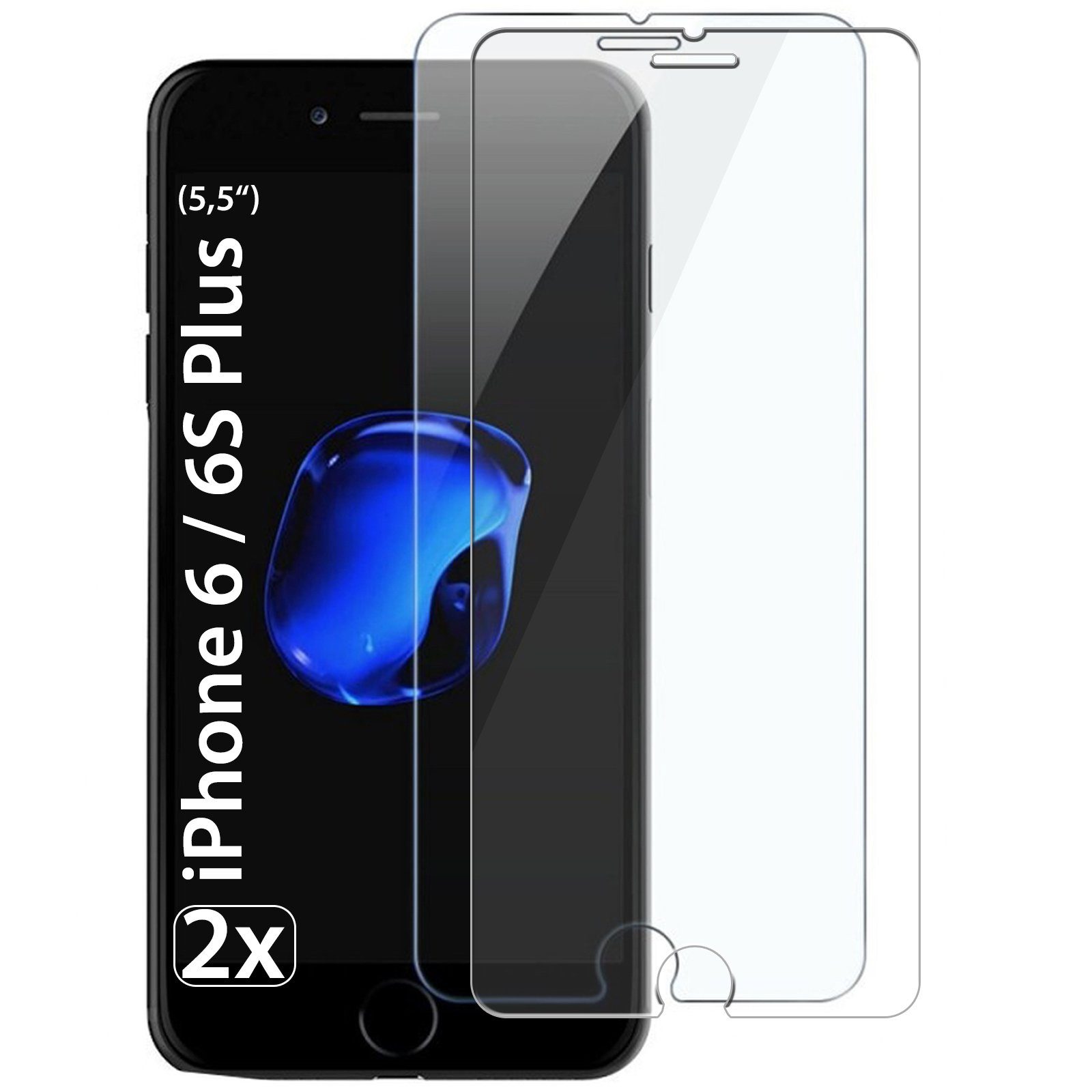 Dooloo Schutzfolie »2x Ultraglas HD Panzerglas für iPhone 6 / 6S Plus«,  (Spar-Set, 2-St., Mit Reinigungskit), Schutzglas 9H Panzerfolie online  kaufen | OTTO