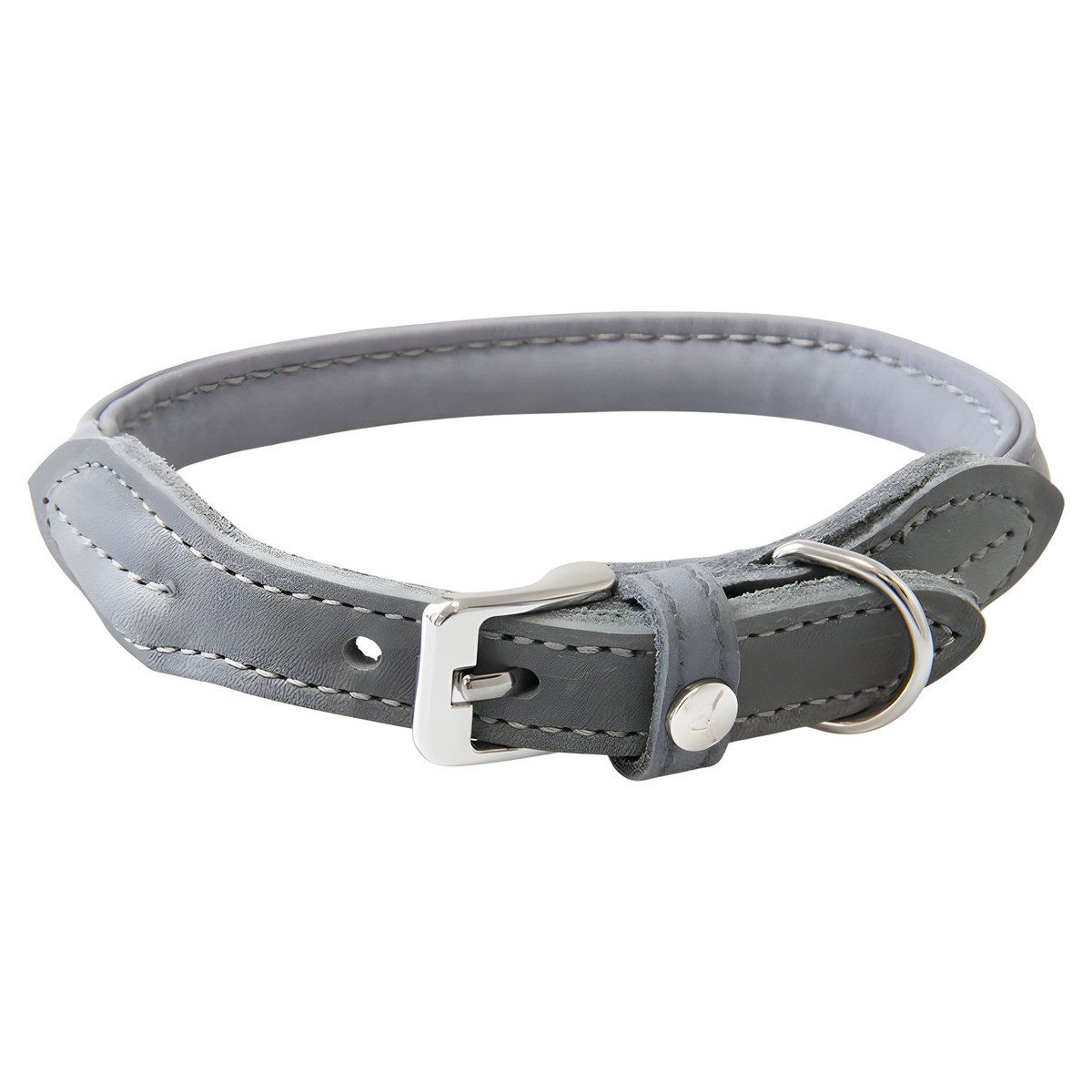 Das Lederband Hunde-Halsband Hundehalsband rundgenäht Dublin Granite