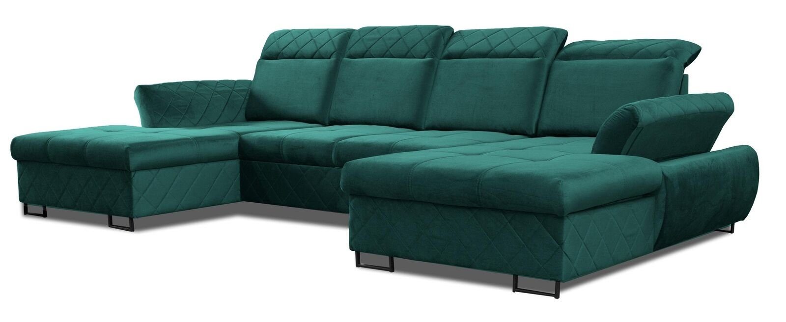 Designer Grün U-Form Polster Couch Ecke Ecksofa, Wohnlandschaft JVmoebel Sofa Sofa Neu