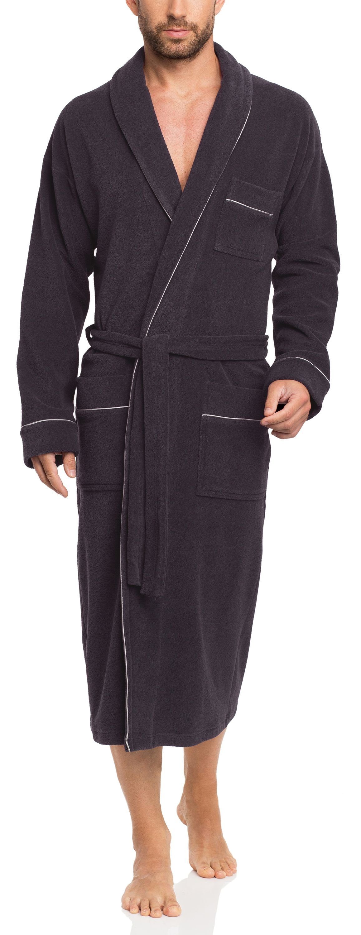 Timone Bademantel Herren Velour Bademantel 274, lange, Baumwolle, Kapuze günstig online kaufen