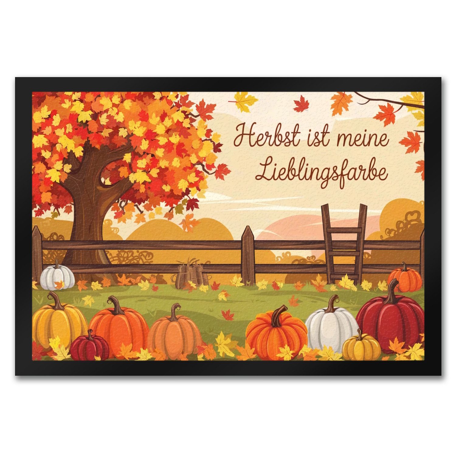 speecheese Fußmatte Herbstliche Landschaft mit Kürbissen günstig online kaufen