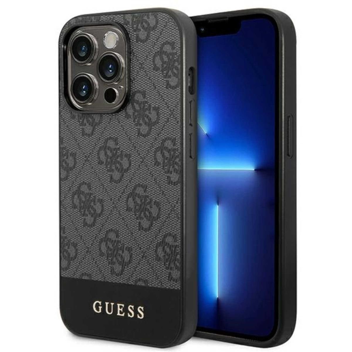 Guess Handyhülle GUESS Schutzhülle für Apple iPhone 14 Pro Max Grau Hülle Case Cover Etui Schutz