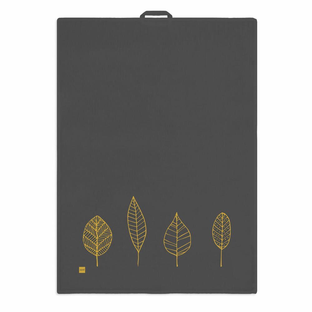 PPD Geschirrtuch Pure Gold Leaves anthracite 70 x 50 cm