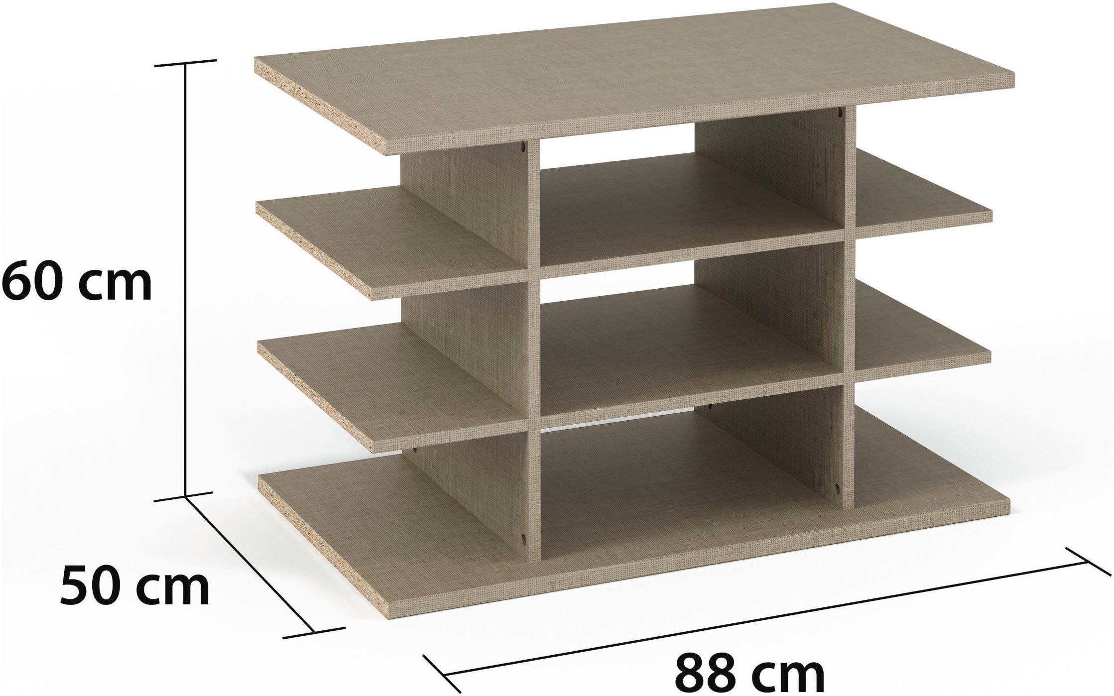 rauch Regaleinsatz Zubehör für Rauch-Schränke Garderobe Kleiderschrank Schrank (Breite 88 cm, Tiefe 50 cm), praktische Schrankeinteilung mit 9 Fächern MADE IN GERMANY