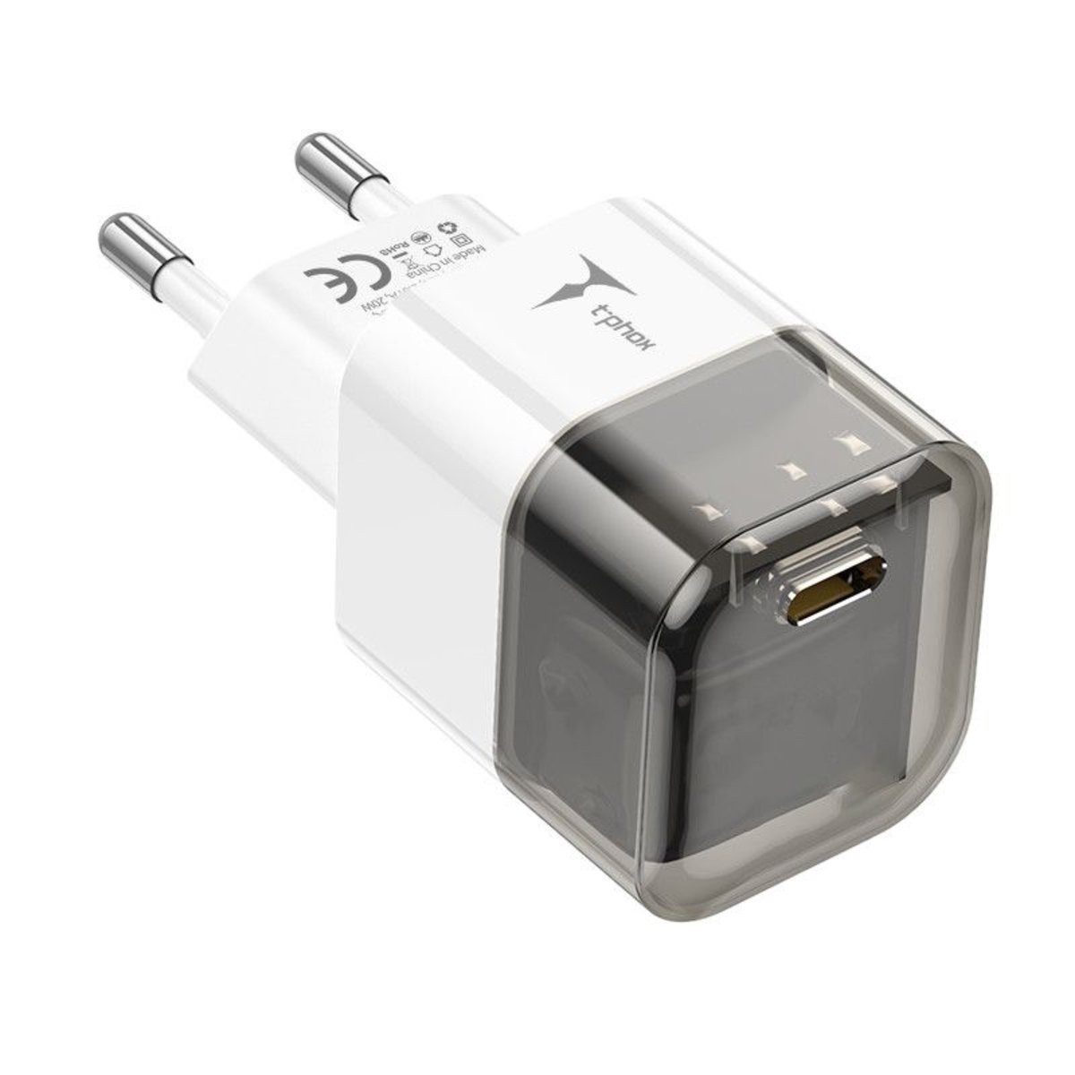 Wisam T-PHOX Wandladegerät T-PP10 20W USB-C Schwarz Smartphone-Ladegerät