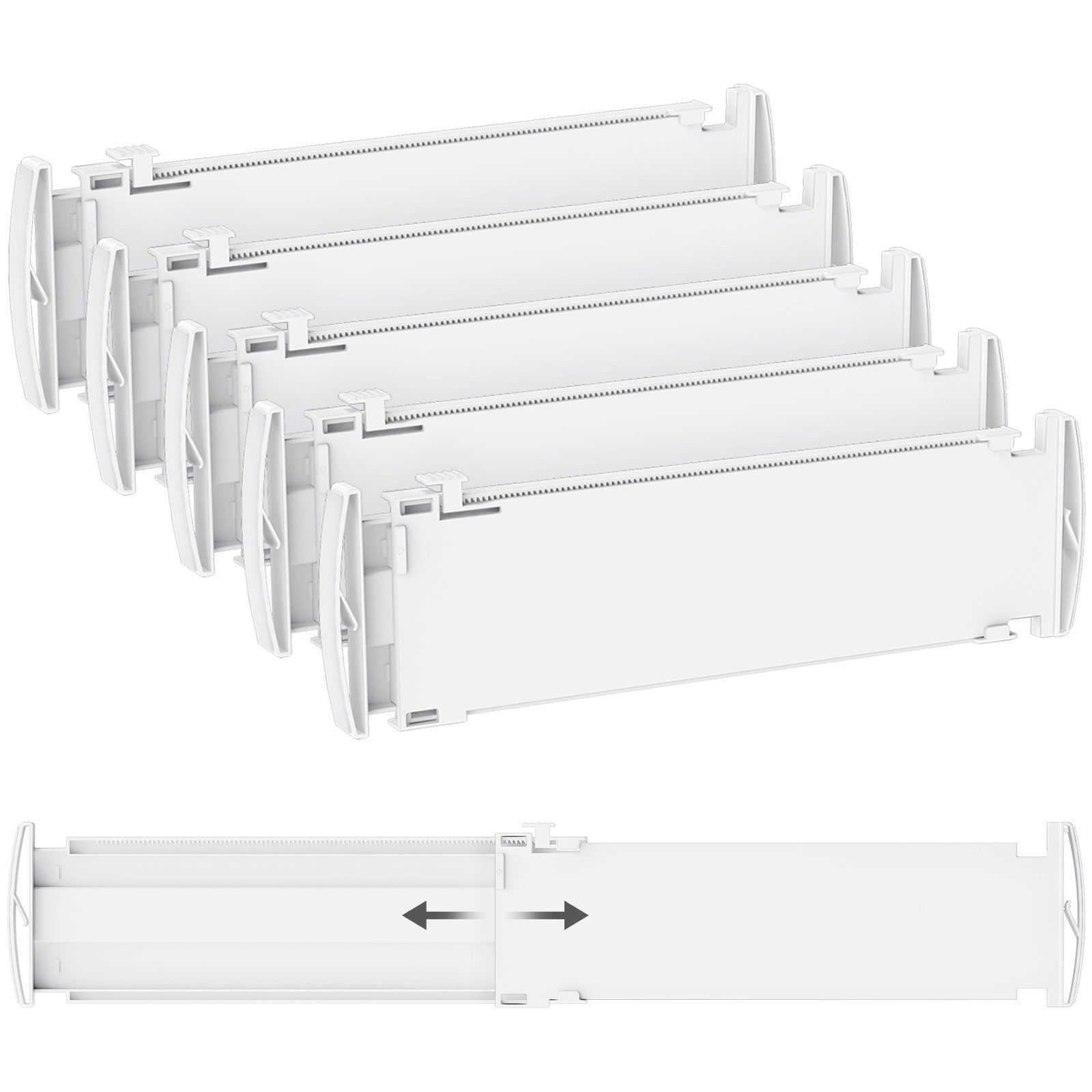Lifewit Schubladeneinsatz Schubladentrenner, Verstellbar Schubladen Trenner, Schubladenteiler (5 St)