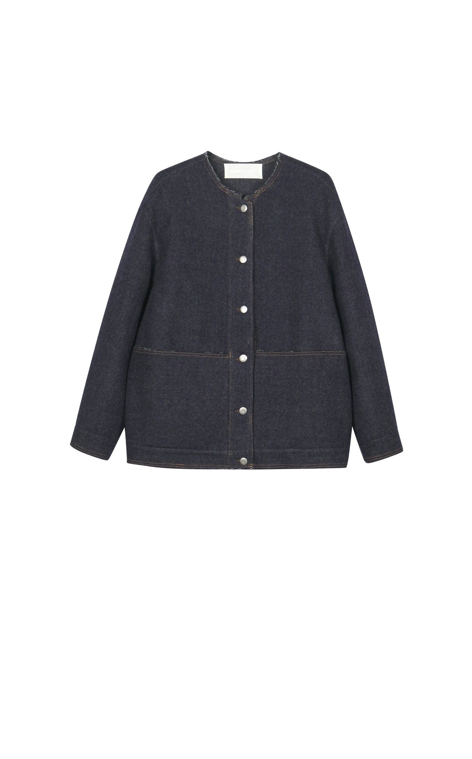 LESS Wolljacke Damen Oversize Wolljacke mit verstellbarem Saum