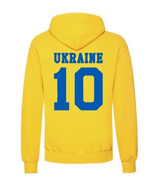 Youth Designz Kapuzenpullover Ukraine Herren Hoodie Pullover im Fußball Trikot Look mit trendigem Frontprint