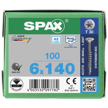 SPAX Schraube SPAX 0197000601403 Holzschraube 6 mm 140 mm T-STAR plus Edelstahl
