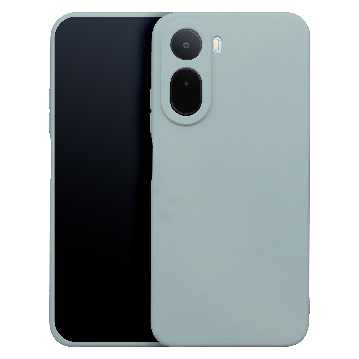TFO Handyhülle Silicon für Xiaomi Redmi A7 Pro Silber 6,7 Zoll, Matte Oberfläche mit weichem Microfleece-Innenfutter