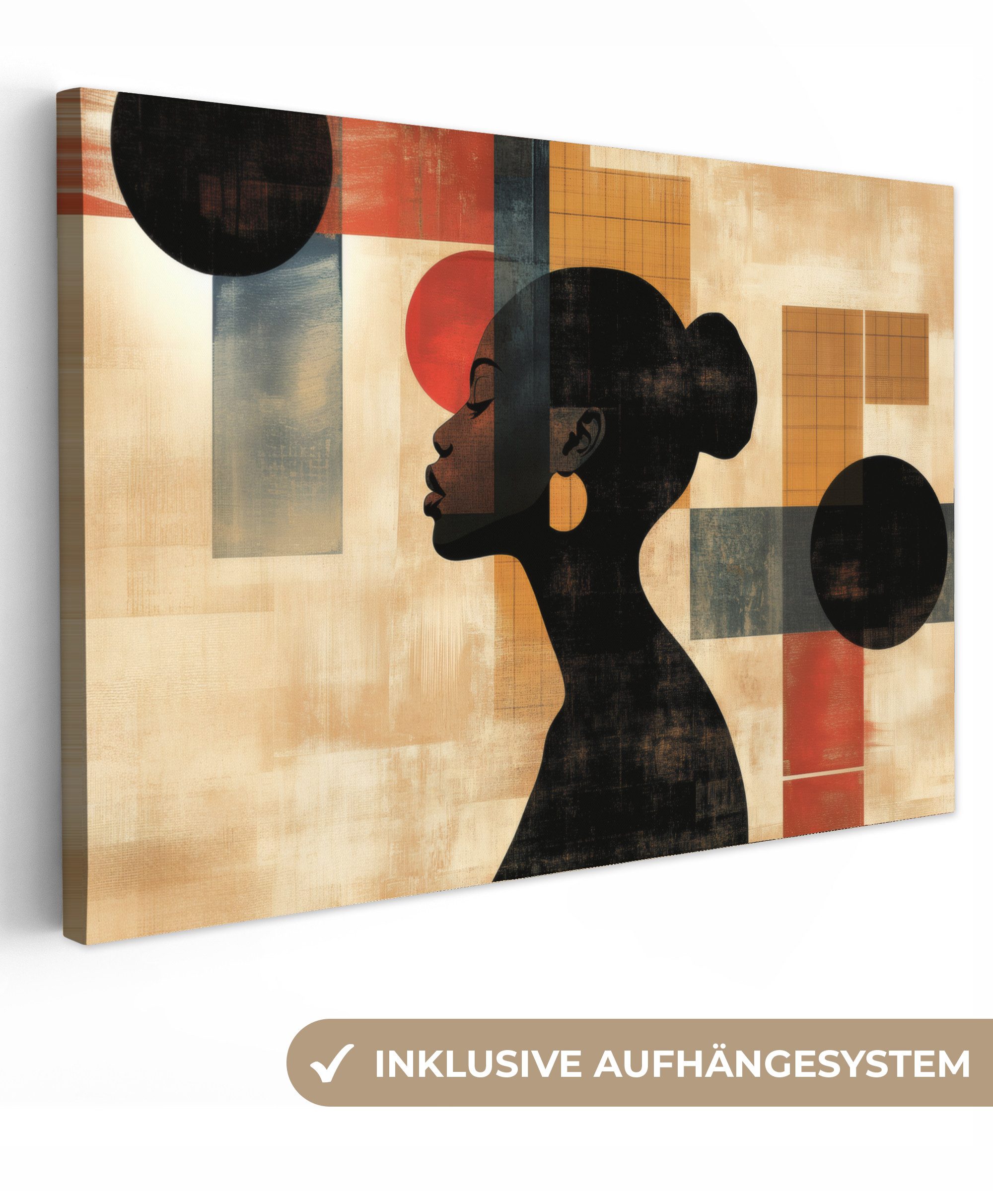 OneMillionCanvasses® Leinwandbild Seitenansicht - Frau - günstig online kaufen