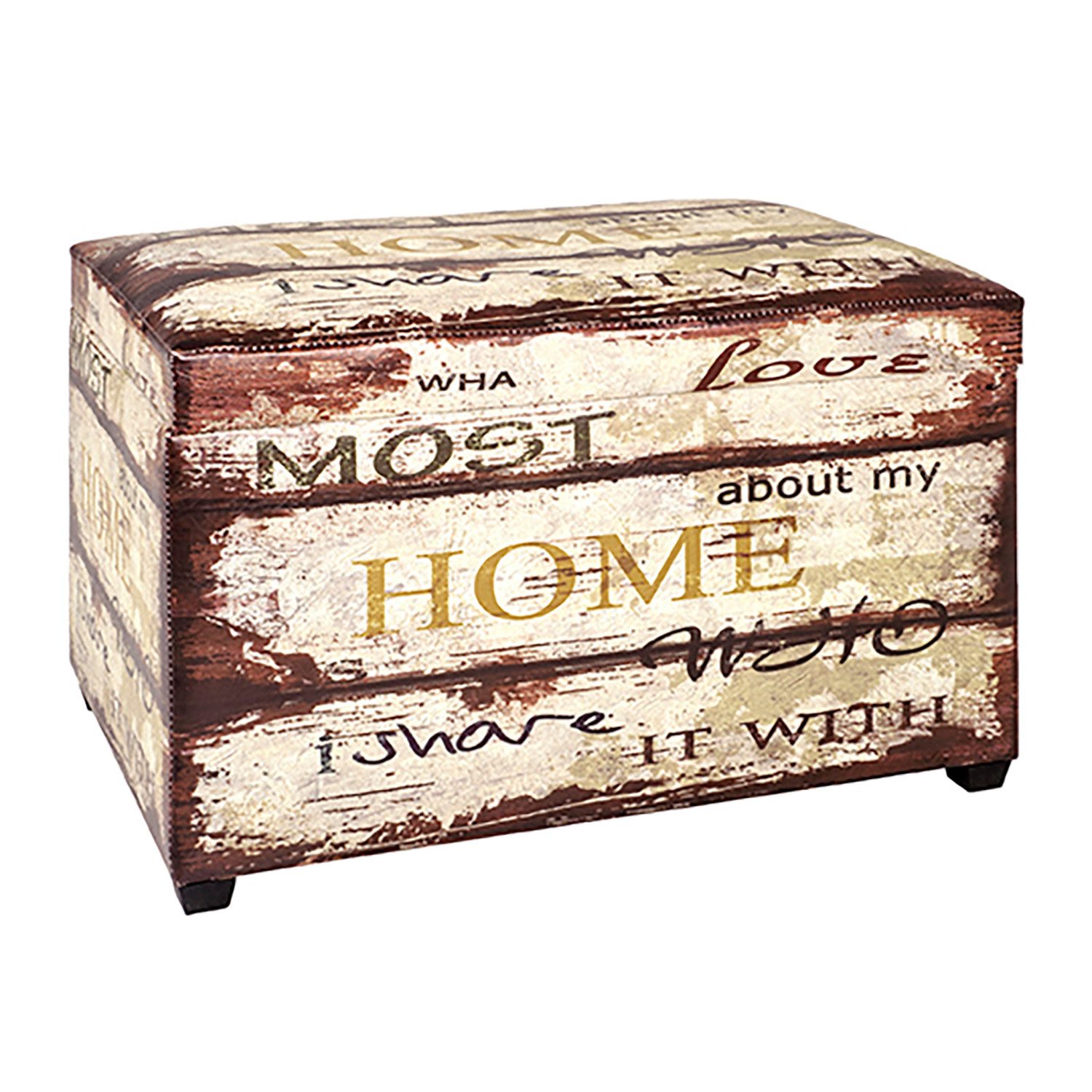 HAKU Sitztruhe Truhe - Motiv Kunstleder, MDF - H. 42cm x B. 58cm - Sitzbank (1xSitztruhe, Deckelbank - Truhenbank), Banktruhe - Truhenbank - Sitzkiste - Kistenbank