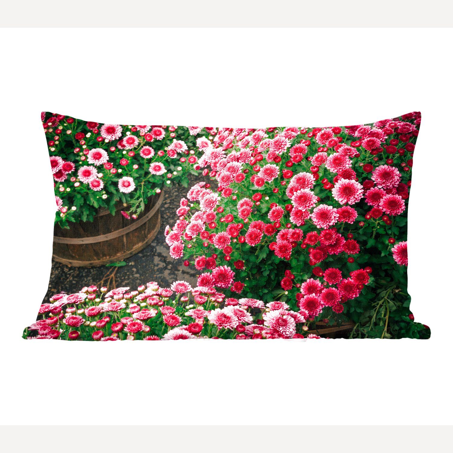 MuchoWow Dekokissen Blumen - Herbst - Rosa, Wohzimmer Dekoration, Zierkissen, Dekokissen mit Füllung, Schlafzimmer