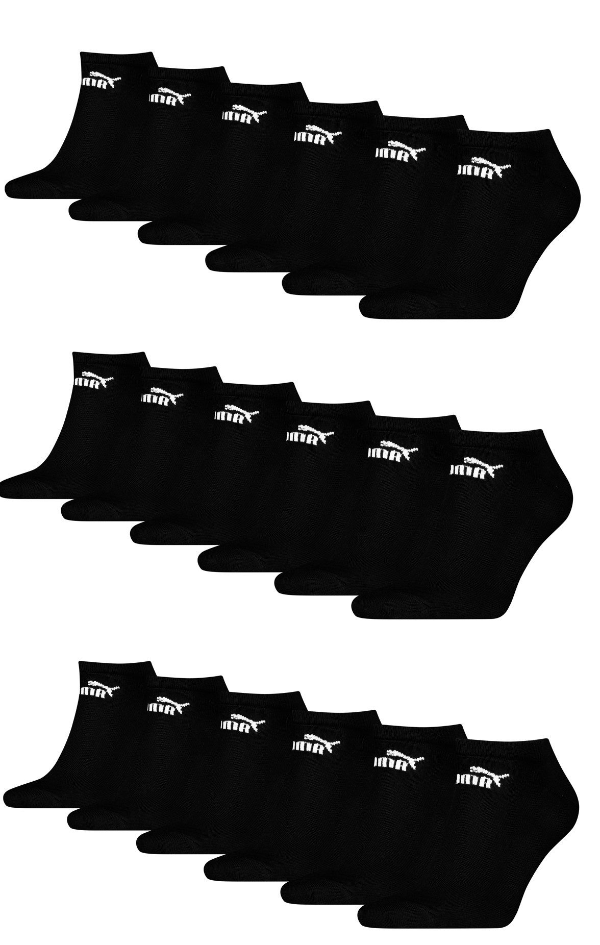 PUMA Sneakersocken PUMA Damen Herren Sneaker Socken knöchelhoch im 18er Pack (18-Paar) Logoschriftzug