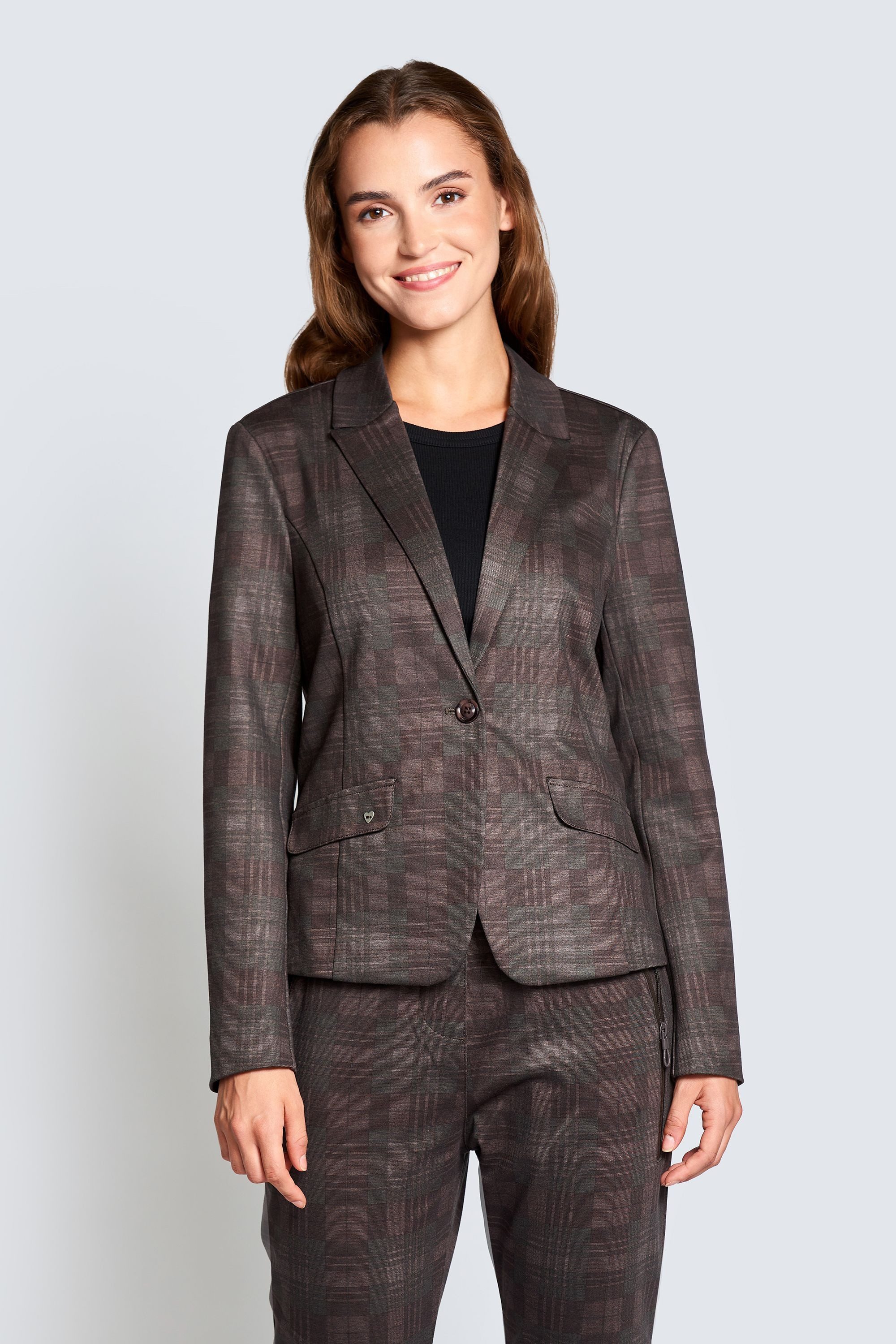 Jackenblazer Blazer braun kariert