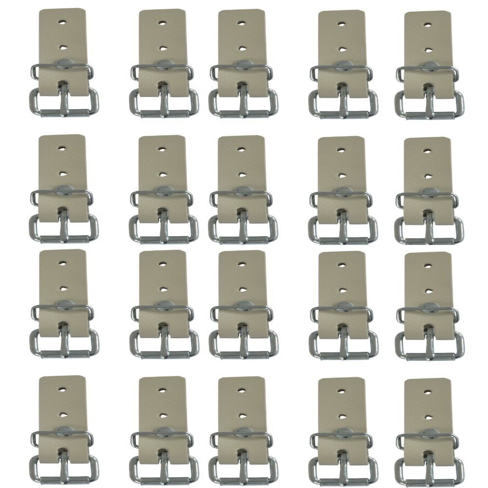 Miederhoff Anhänger 20 Stück - Schnallkappe mit Rollschnalle, beige, Vers. 2