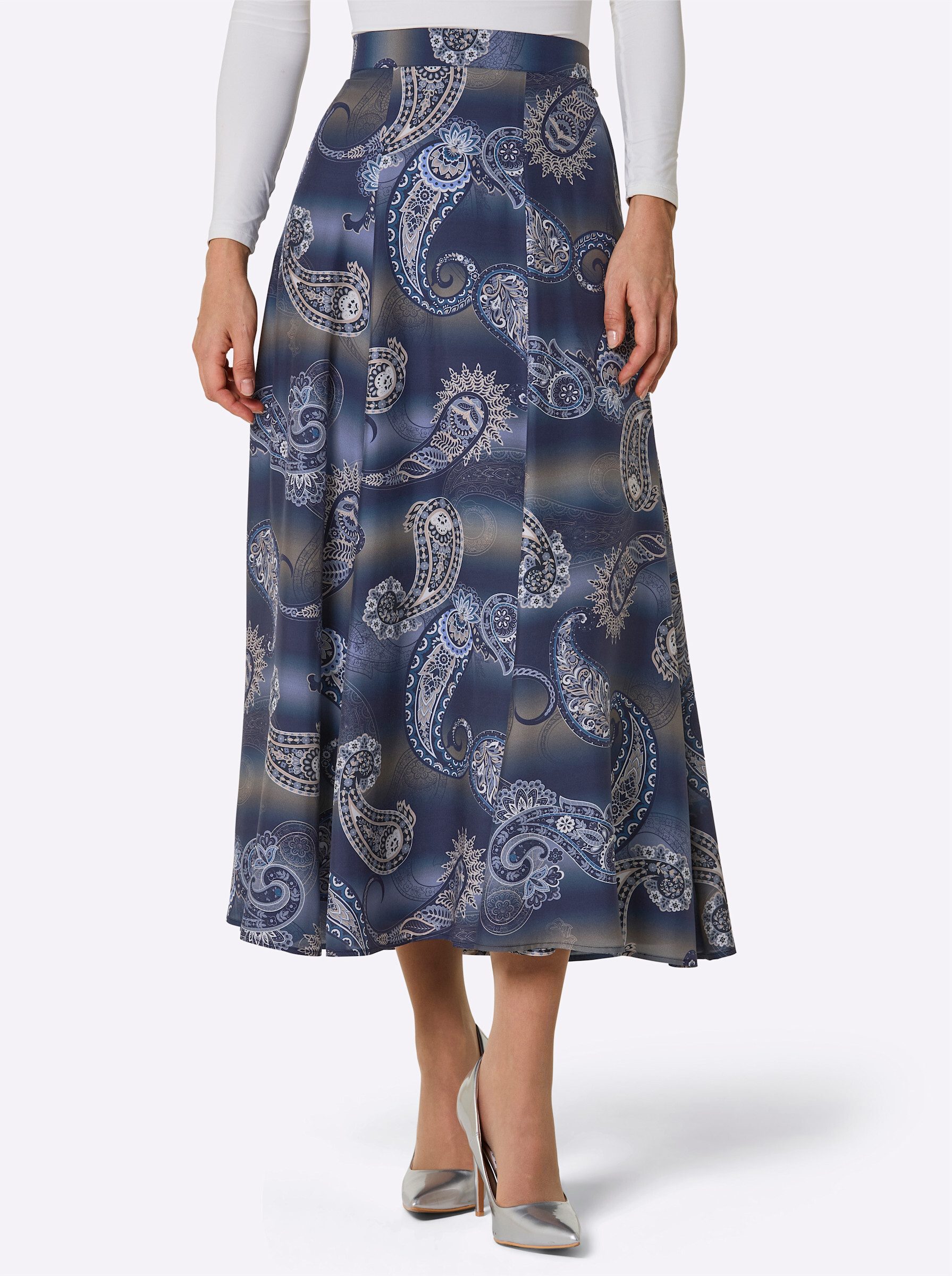 creation L A-Linien-Rock Seiden-Viskose-Rock