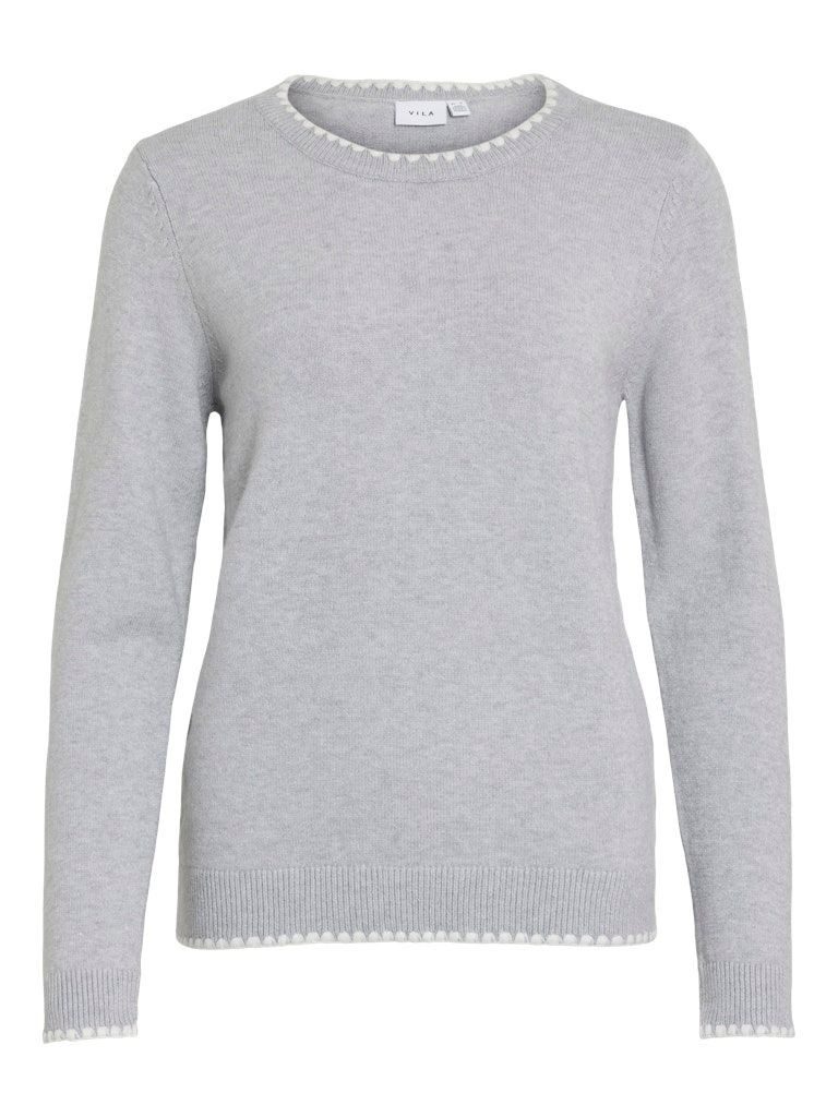 Vila Rundhalspullover VIRIL O-NECK L/S DETAIL günstig online kaufen