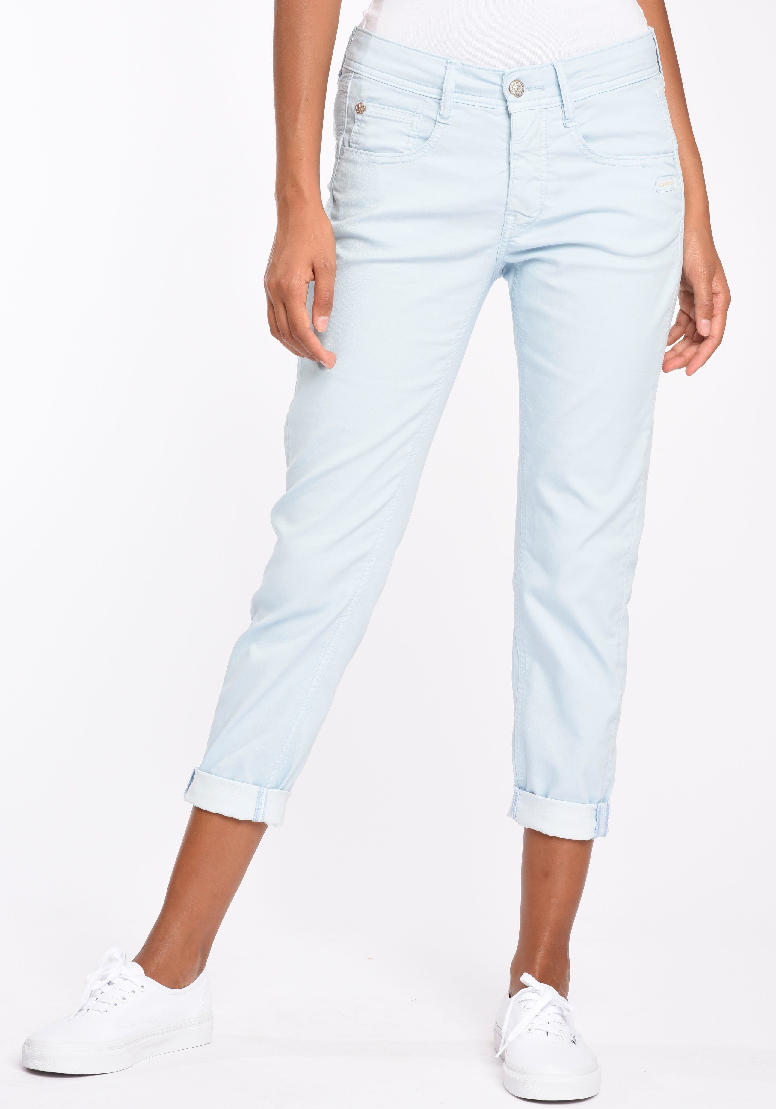 Vorbildlich GANG 5-Pocket-Hose 94AMELIE CROPPED Style ice bijou verkürzter mit modisch blue 5-Pocket Beinlänge