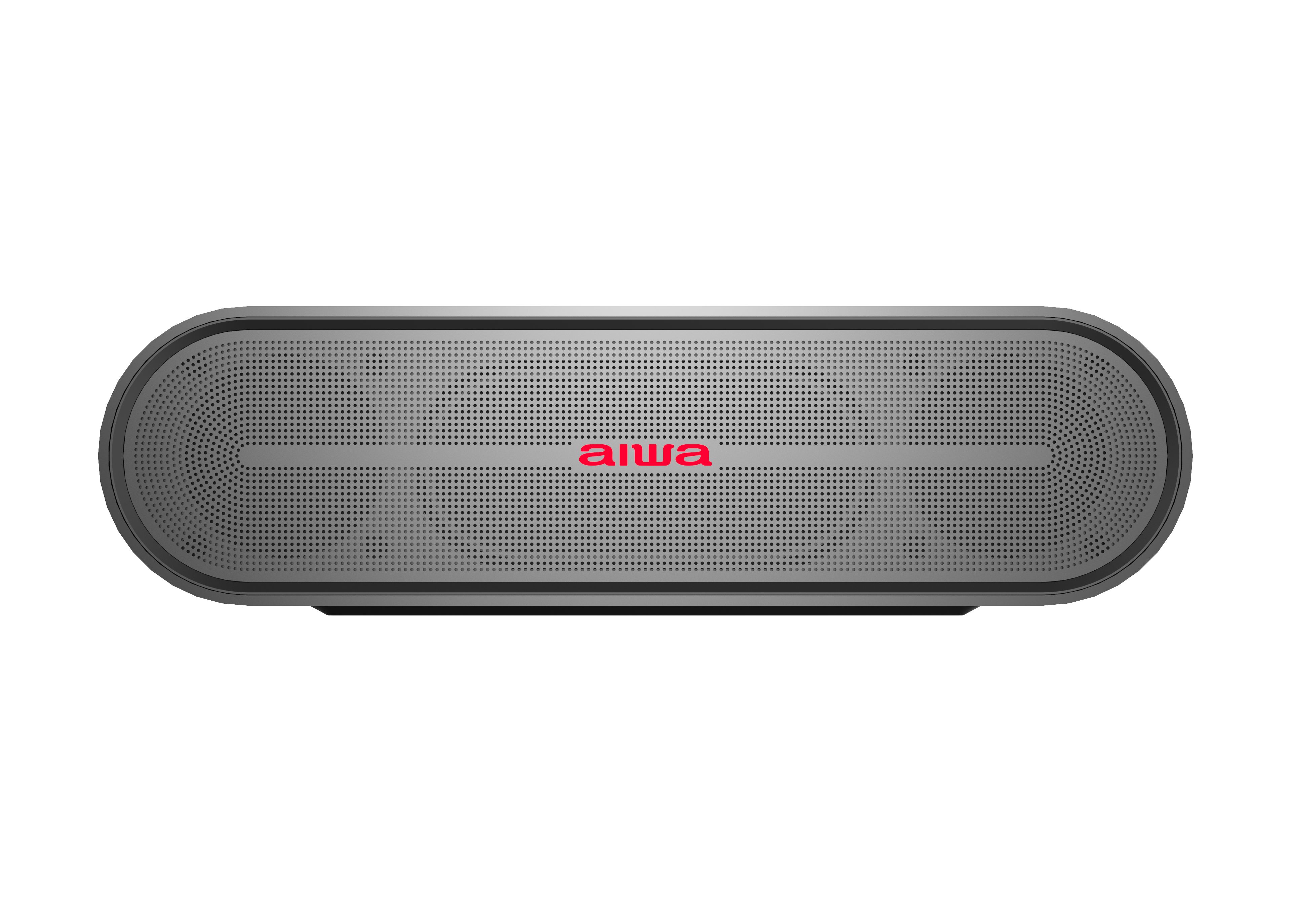 Aiwa SB-X350J Bluetooth-Lautsprecher (A2DP Bluetooth, aptX Bluetooth, AVRCP Bluetooth, 20.00 W, Passiver Bassstrahler, aktiver Auditrieber, 2x 10 Watt) grau
