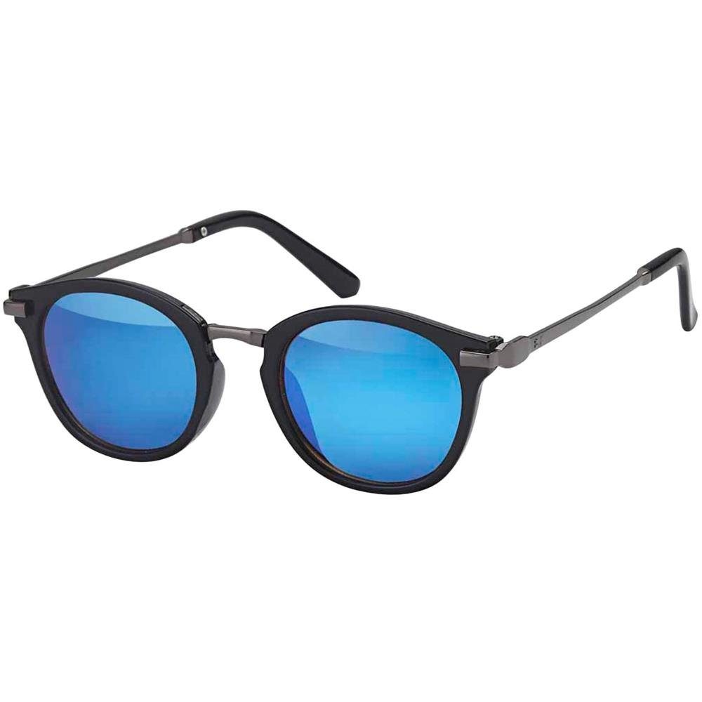 BEZLIT Eyewear Retrosonnenbrille Desginer Sonnenbrille Metallrahmen (1-St) mit schwarzen Linsen Blau Schwarz