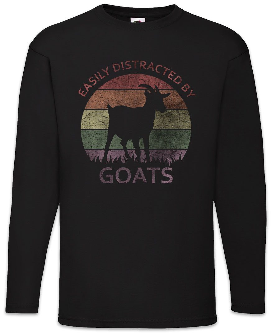 Langarmshirt Easily Distracted By GOATs Langarm T-Shirt Ziegen Ziege Schaf Hirte