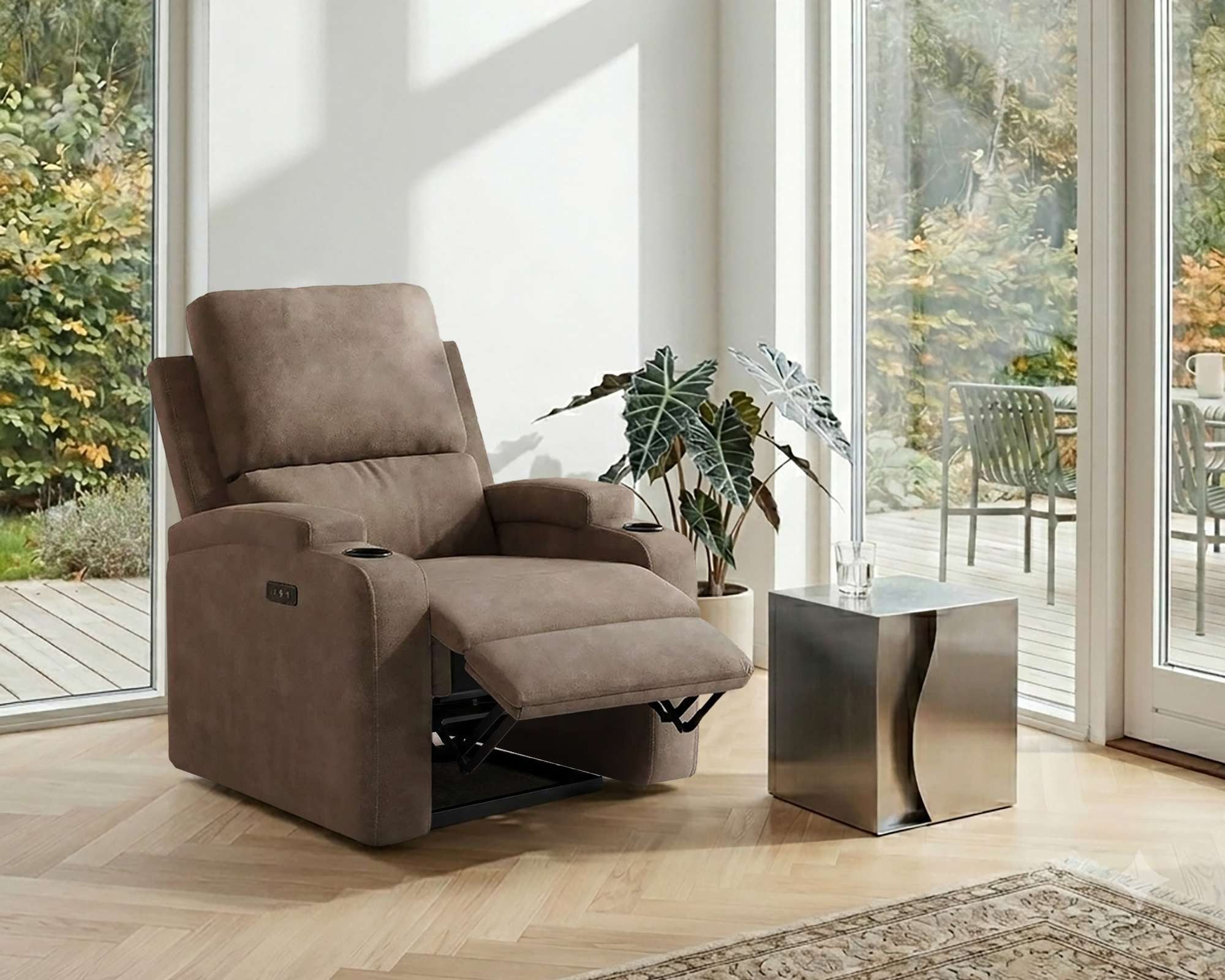 OTTO home Relaxsessel NAPORI Microfaser, Kinosessel, Multimedia-Sessel, TV-Sessel mit manueller u elektrischer Relaxfunktion u. Getränkehalter