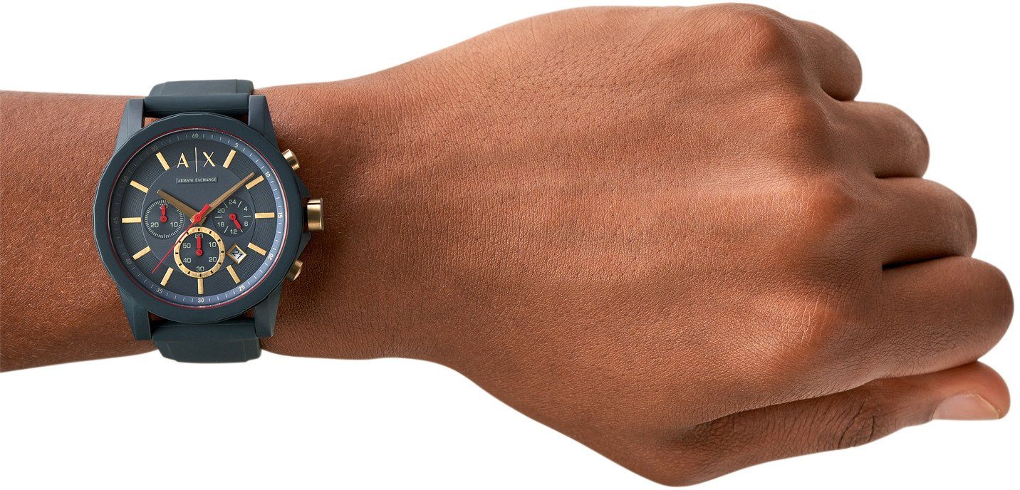 ARMANI EXCHANGE Chronograph AX1335, Quarzuhr, Armbanduhr, Herrenuhr, Stoppfunktion, Silikonarmband