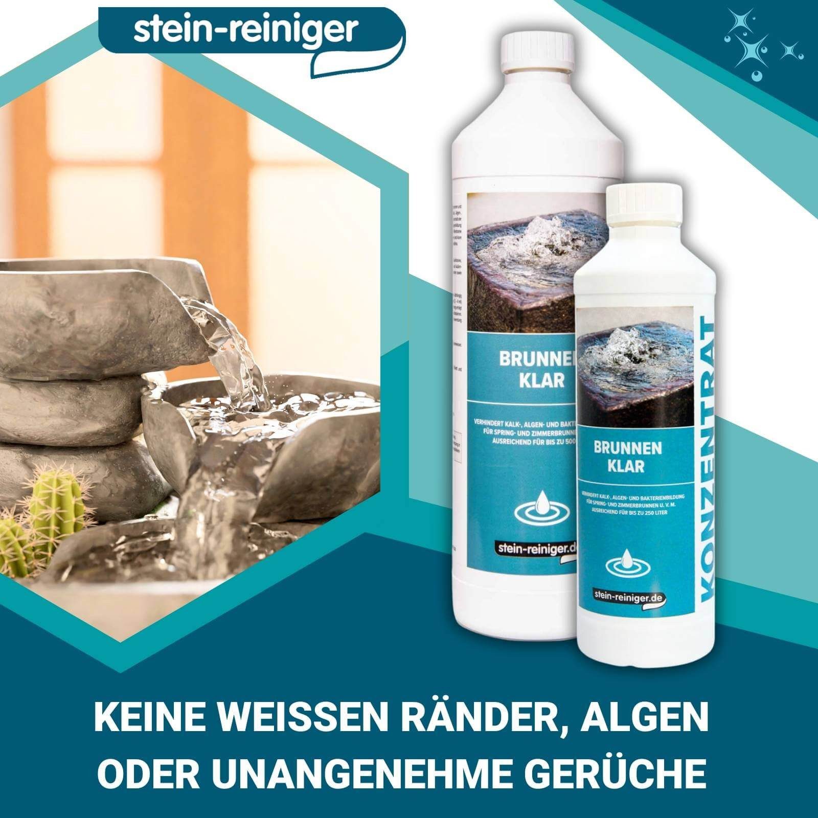stein-reiniger.de Brunnen Klar Konzentrat 500ml Sets Reinigungskonzentrat
