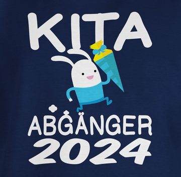 Shirtracer T-Shirt Kita Abgänger 2024 rennender Hase mit Schultüte Einschulung Junge Schulanfang Geschenke