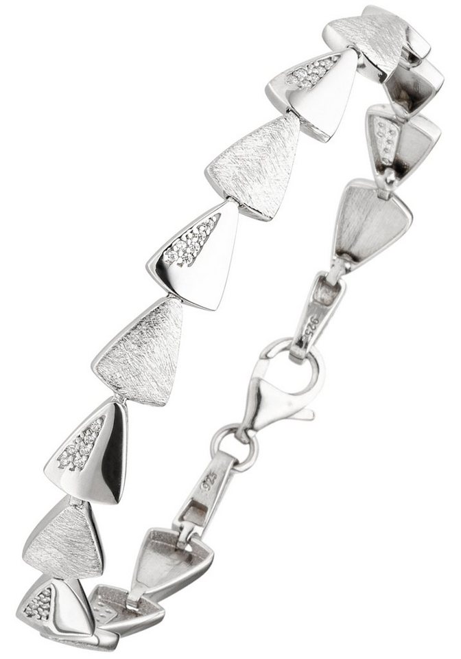 JOBO Armband mit Dreiecken, 925 Silber 42 Zirkonia 19 cm