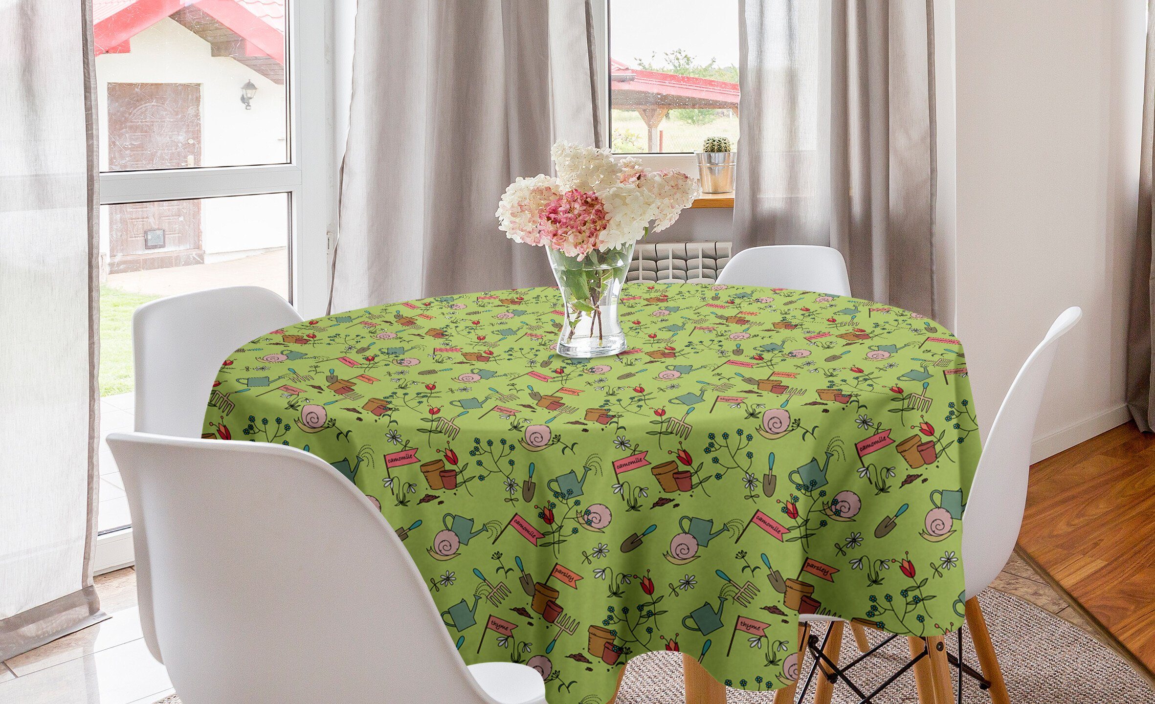 Dekoration, Schnecke Esszimmer Abdeckung Elemente Garten Abakuhaus Tischdecke Küche Verbunden Kreis Tischdecke für