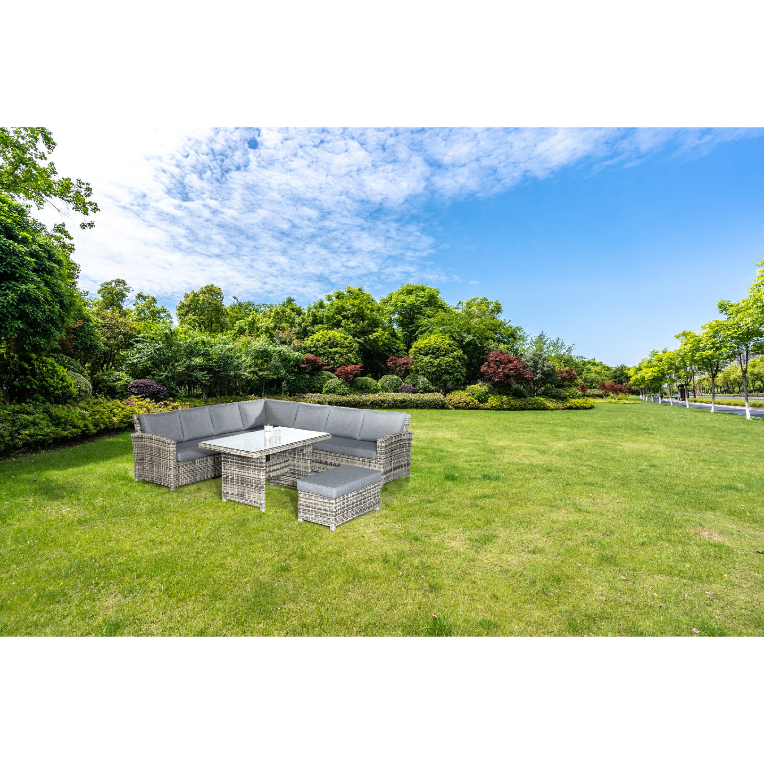 SonnenPartner Gartenlounge-Set SunnySmart Lounge-Dining-Gruppe Toled Aluminium mit