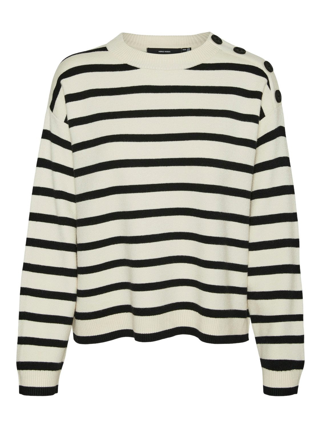 Rundhalspullover VMSABA LS O-NECK BUTTON PULLOVER GA NOOS