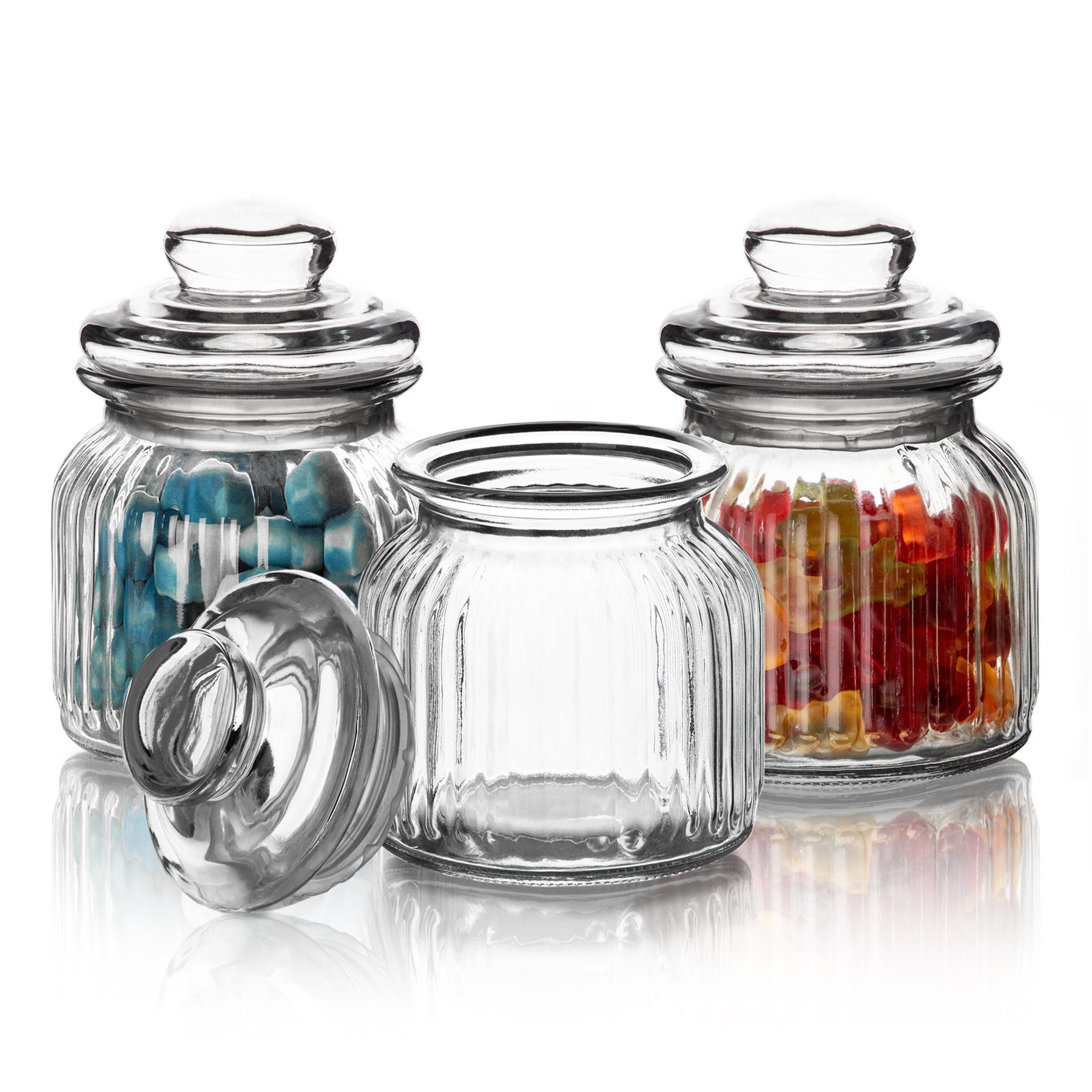 Vorratsglas 6er Set Vorratsgläser mit Deckel 700ml - Bonbongläser