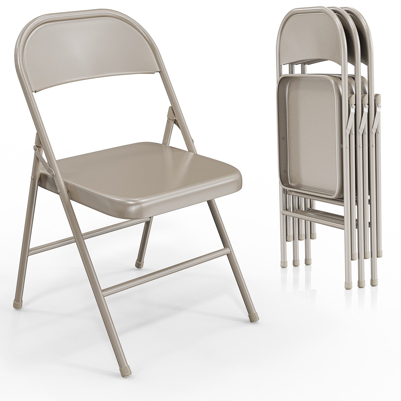 VINGLI Klappstuhl Metall 4er Set, Wetterbeständige Gartenstühle aus Eisen, bis 159 kg (4 St), für Balkon, Büro, Veranstaltungen & Party, …