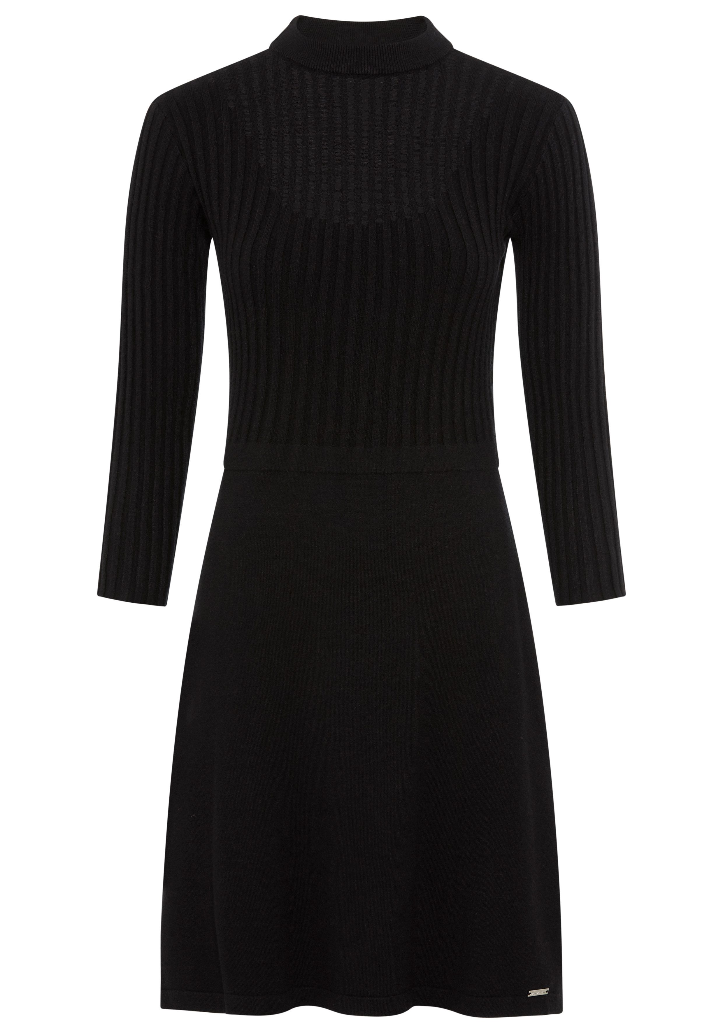 Bruno Banani Strickkleid mit ausgestellter Passform, Mini-Länge, auch in großen Größen