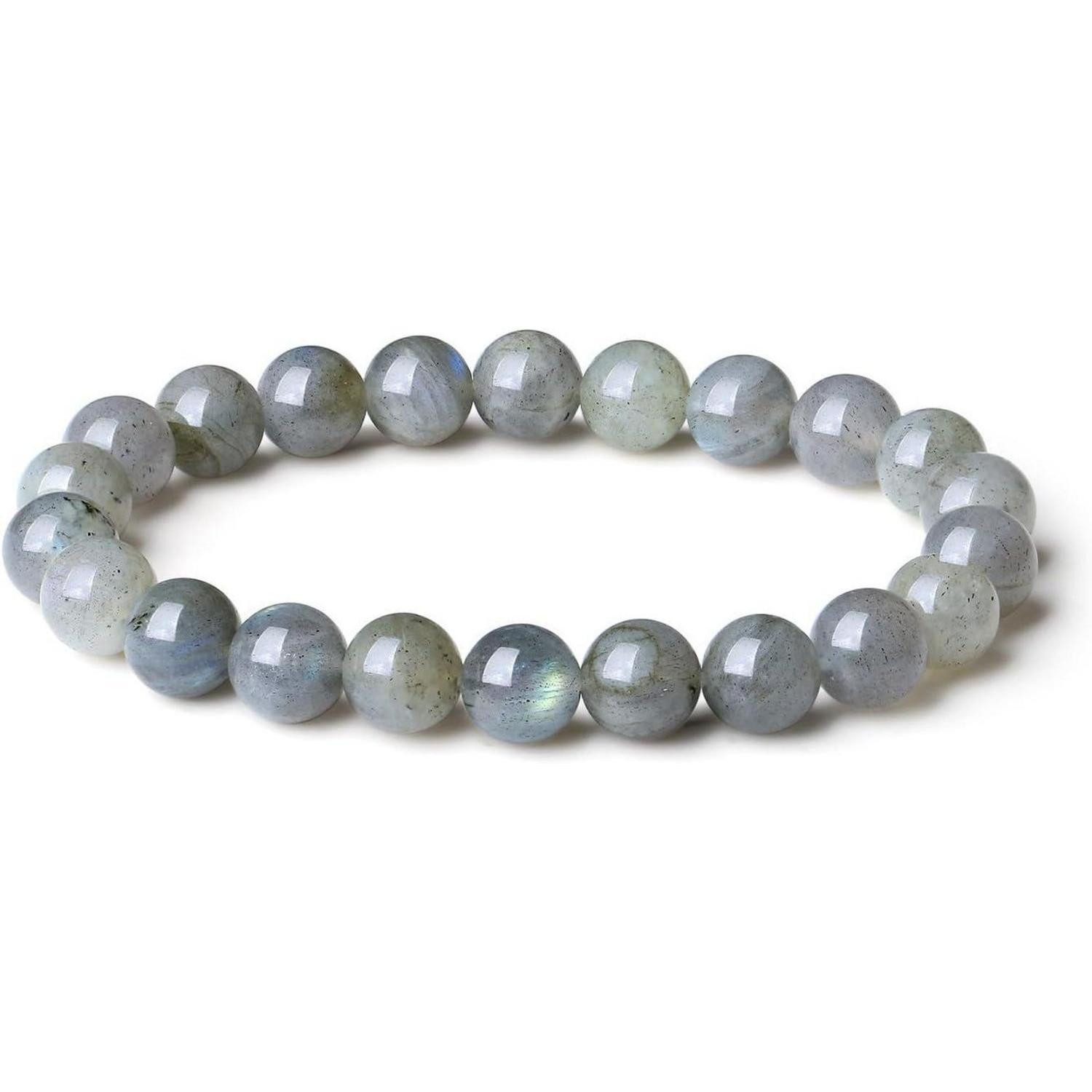 LuxusKollektion Perlenarmband Armband Perlen Kristalle Edelsteine Elastisch Damen Herren Mondstein