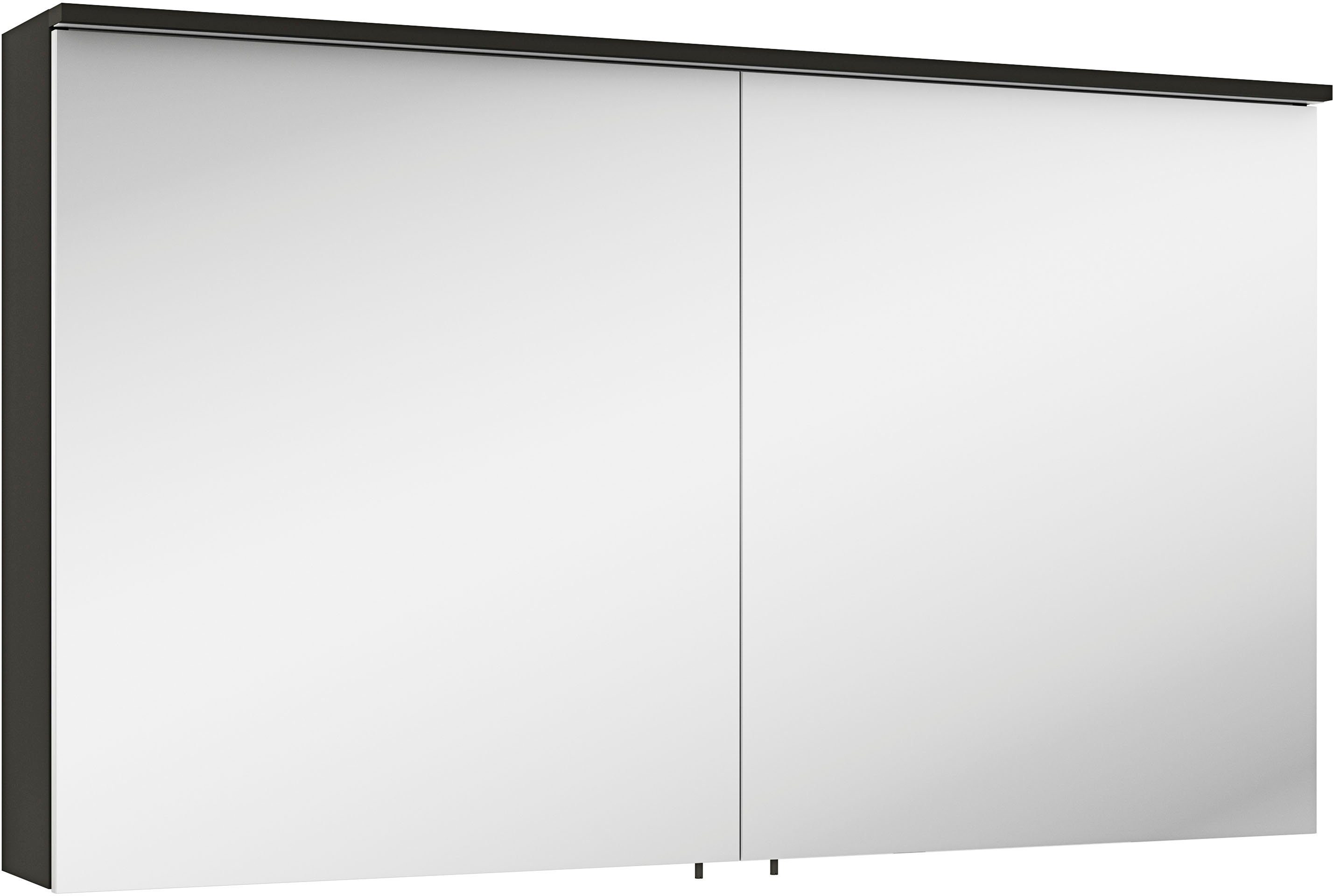 breit, 3510clarus Spiegelschrank 120 cm vormontiert MARLIN inkl. Beleuchtung, Soft-Close-Funktion,