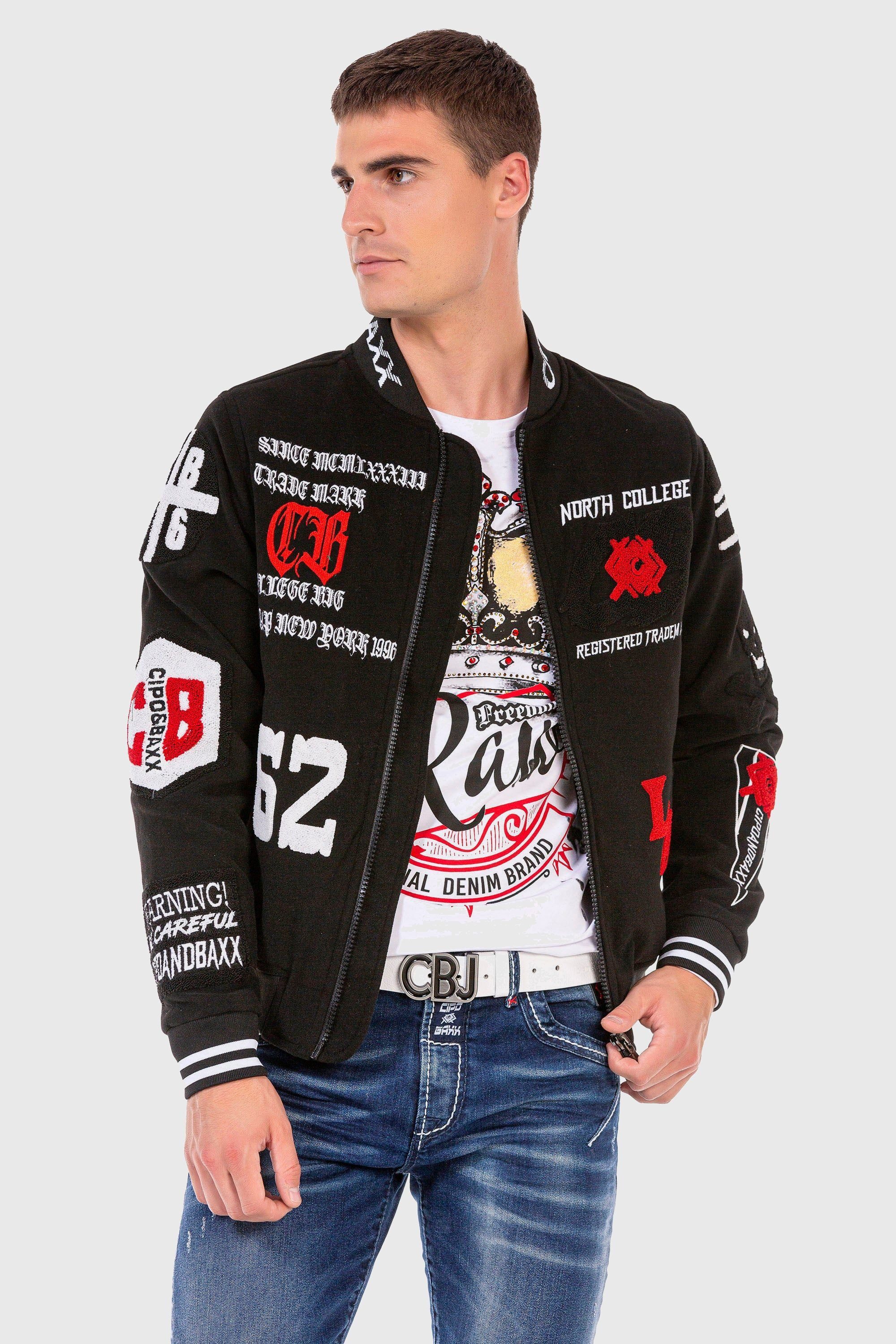 Cipo & Baxx Outdoorjacke Jacke mit coolen Stickereien