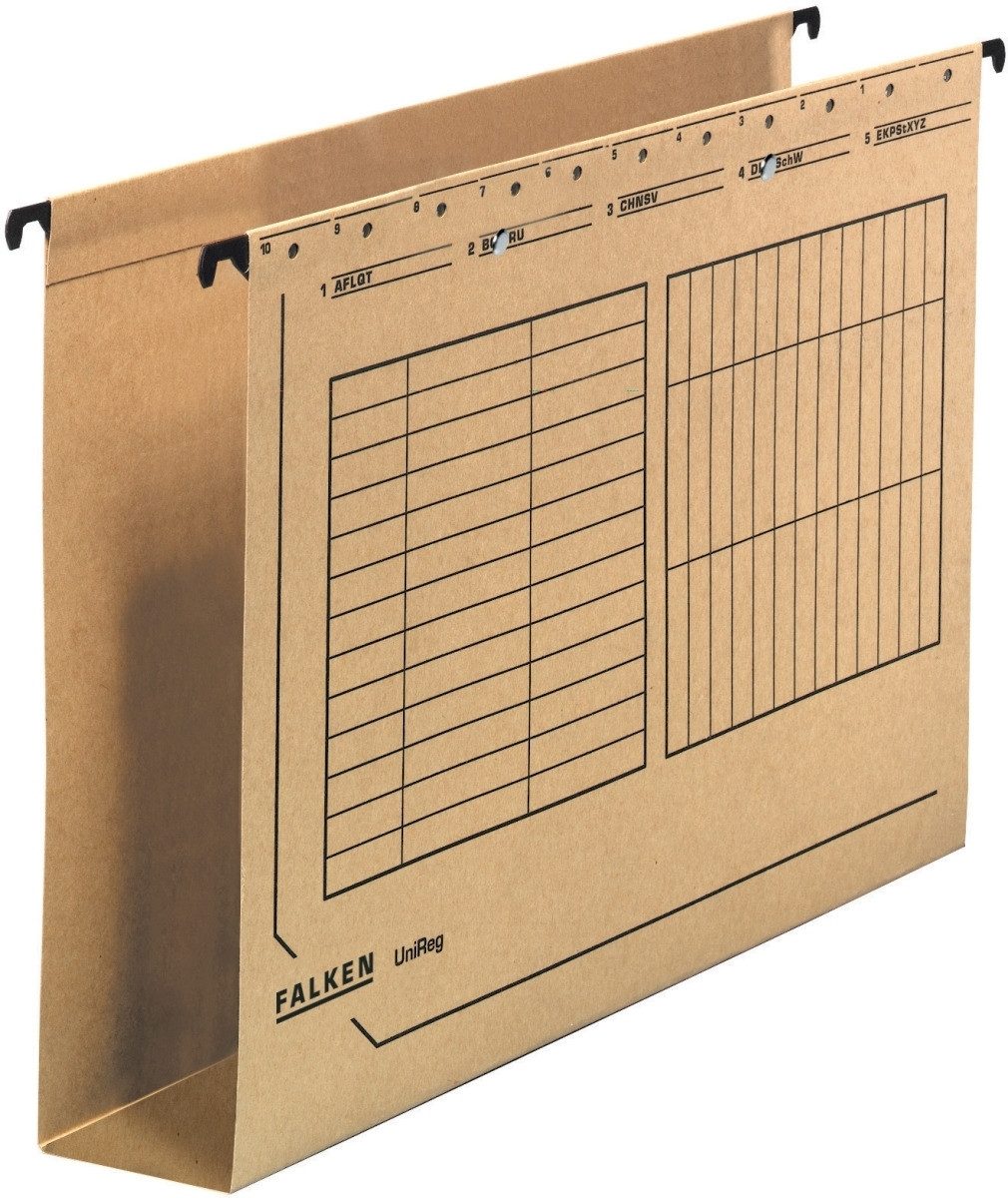 Falken Hefter Hängesammler UniReg Kraftkarton 320g/qm 6cm Kartonboden braun